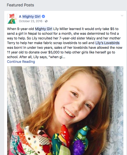Recognized as a Mighty Girl