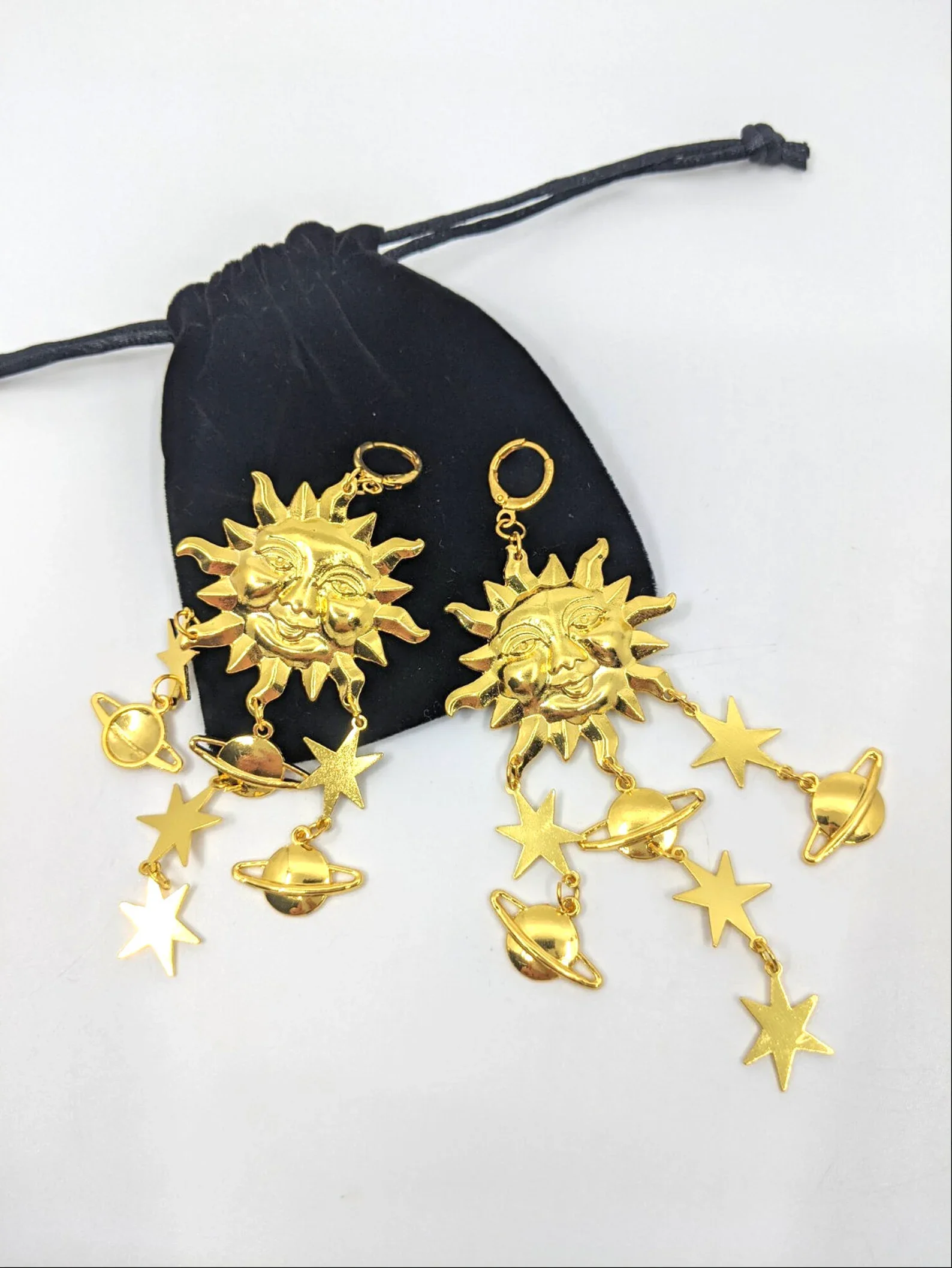 The House Of Hats Smiling Sun Gold earrings Millinery Australia .webp