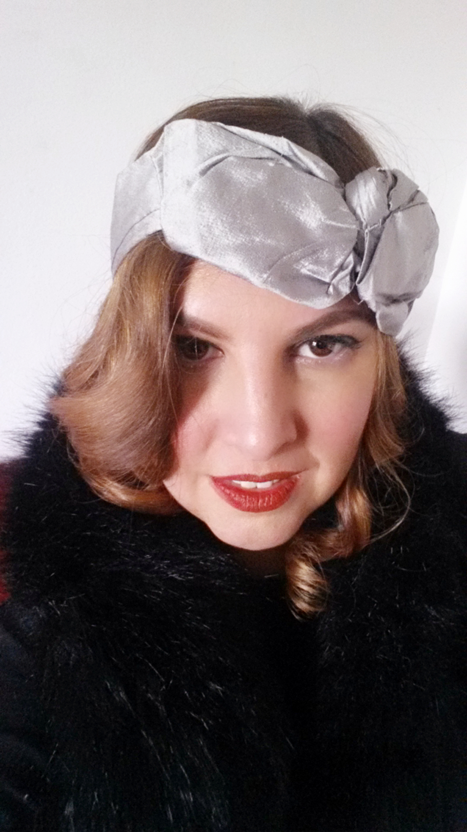 The House Of Hats Silver silk Turban Headpiece Milliner Sydney .jpg