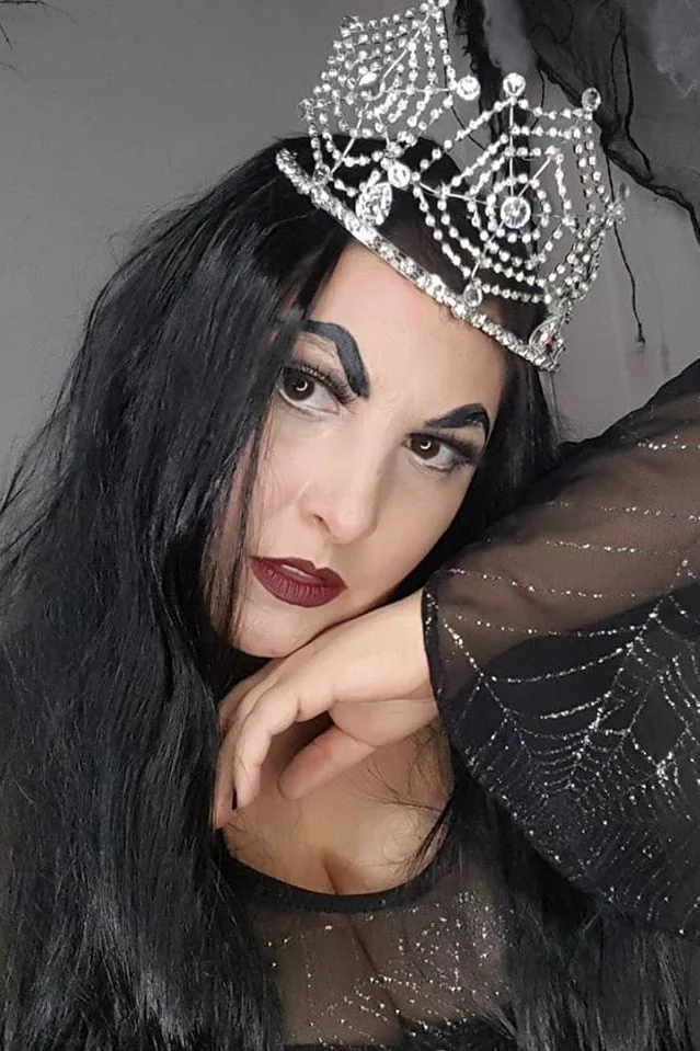 The House of Hats Halloween rhinestone spiderweb crown