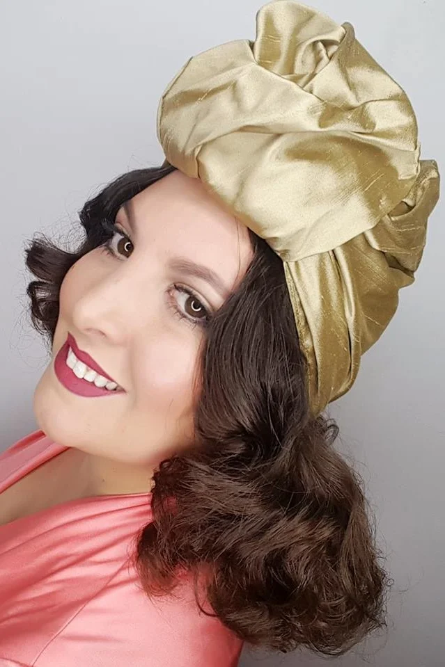 The House of Hats Gold Turban Millinery Australia