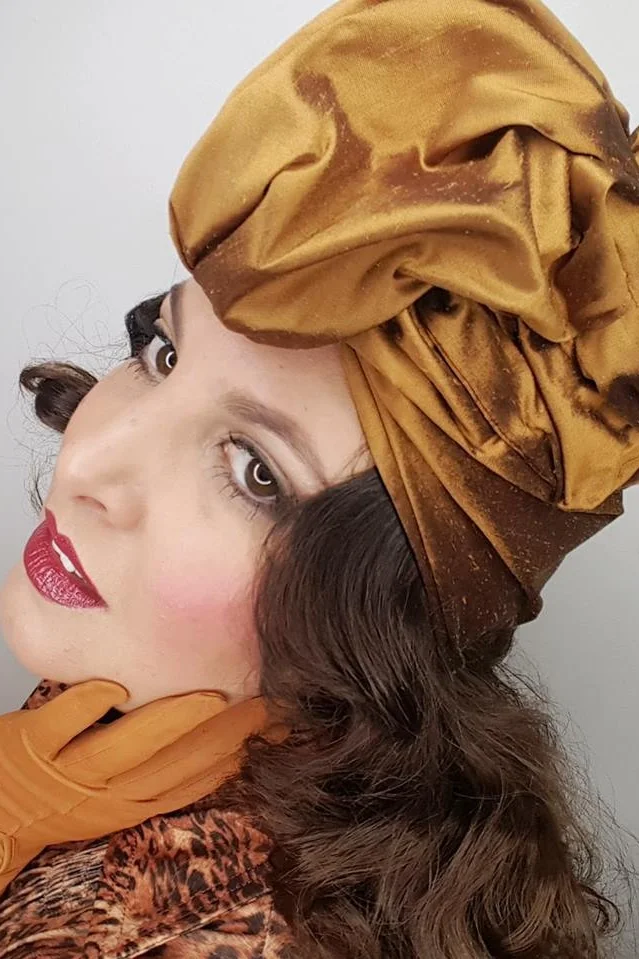 bronze silk turban hat styles 