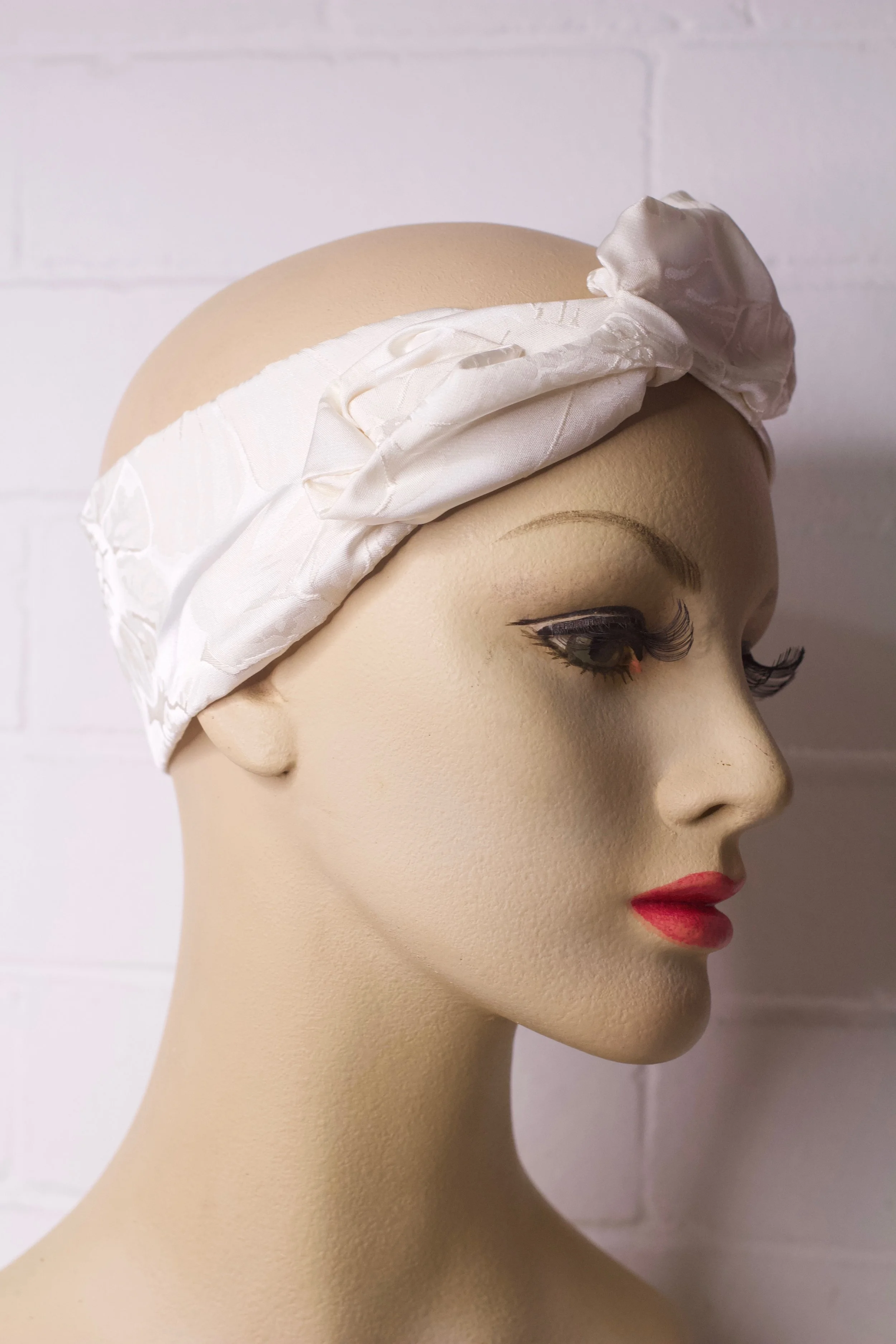 The House of Hats Cream Turban headpiece sale .jpeg