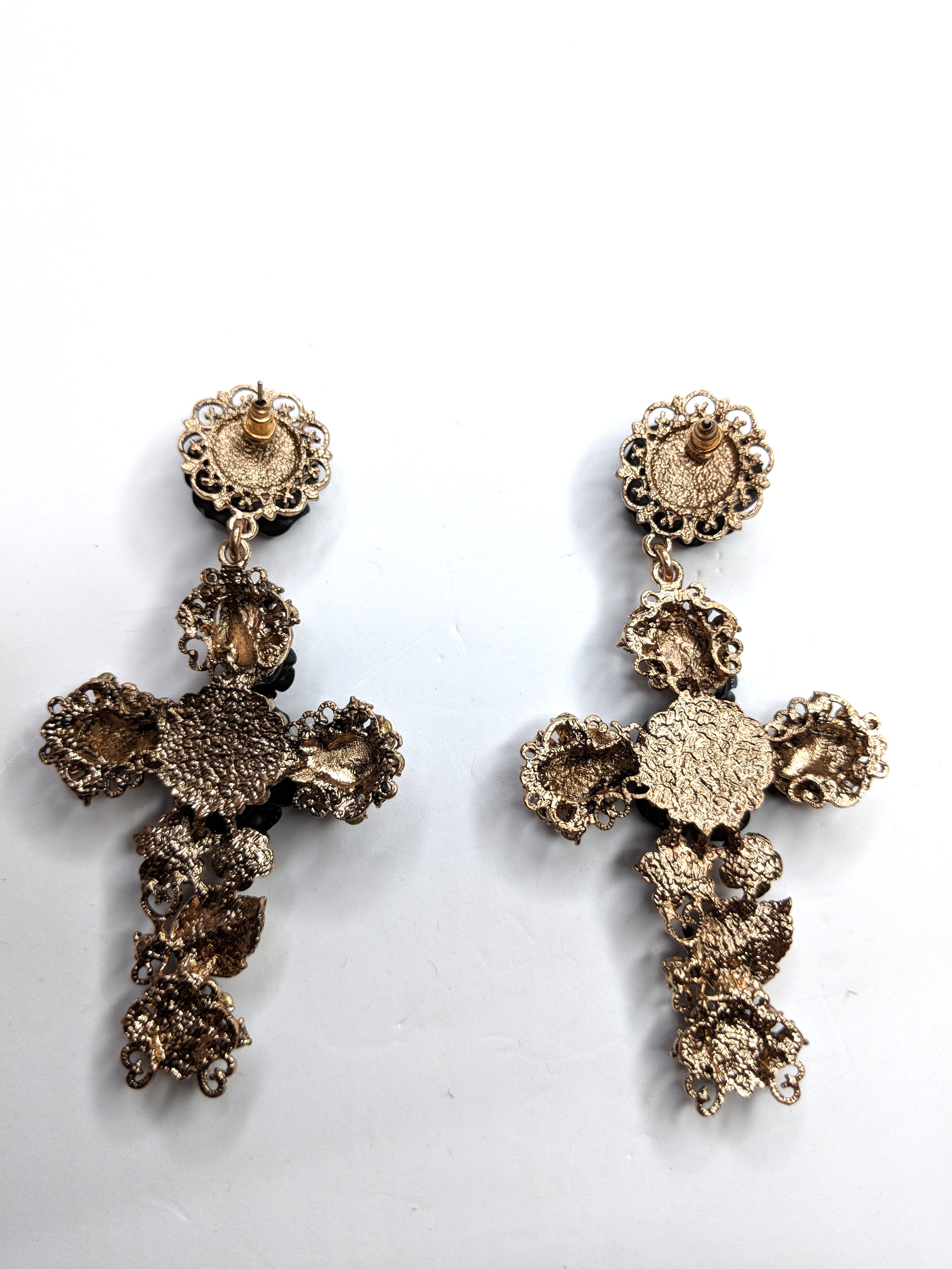 black cross women's earrings