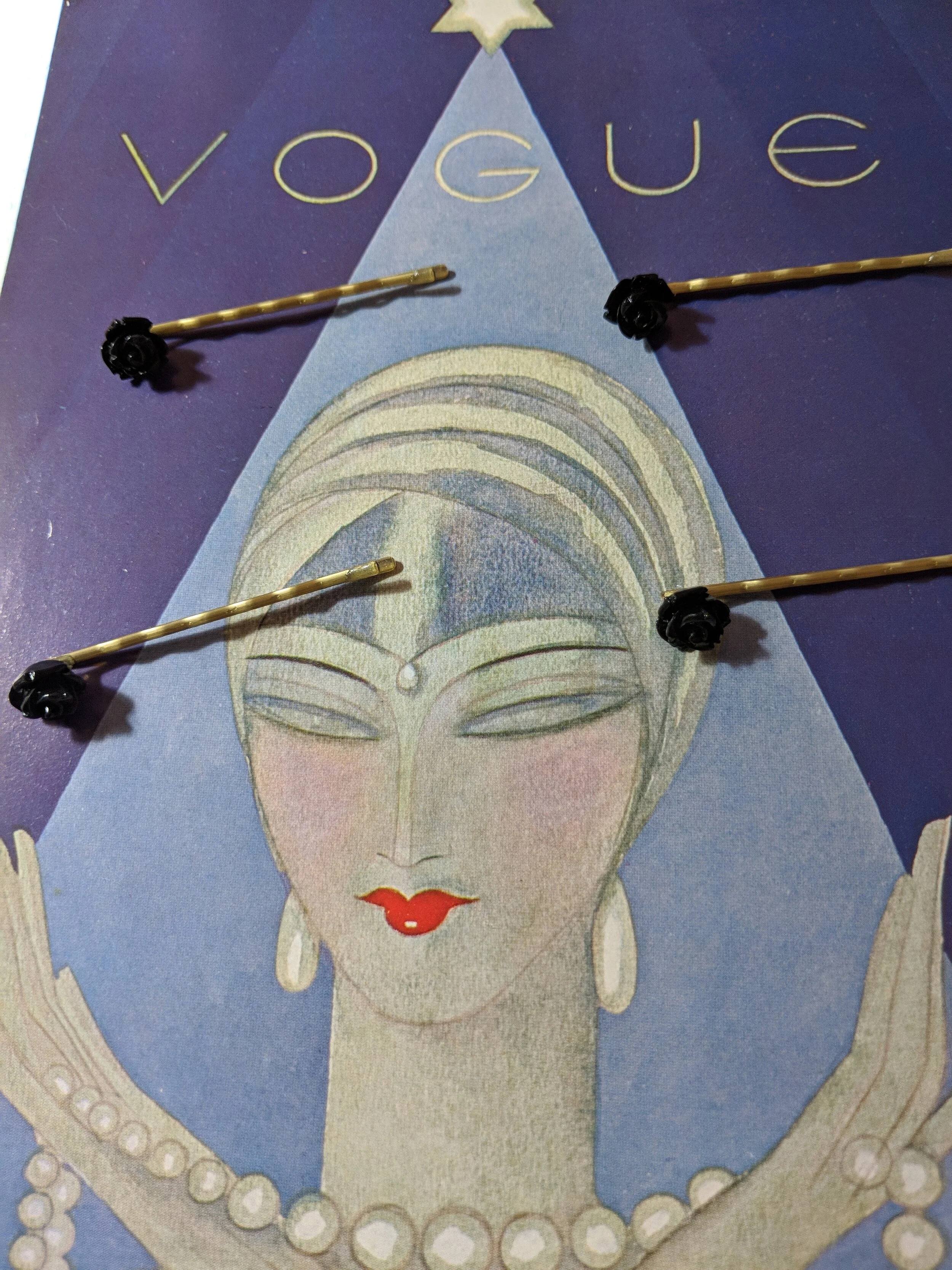 The House Of Hats Black Rose Hair Pins Accessories Sydney .jpg