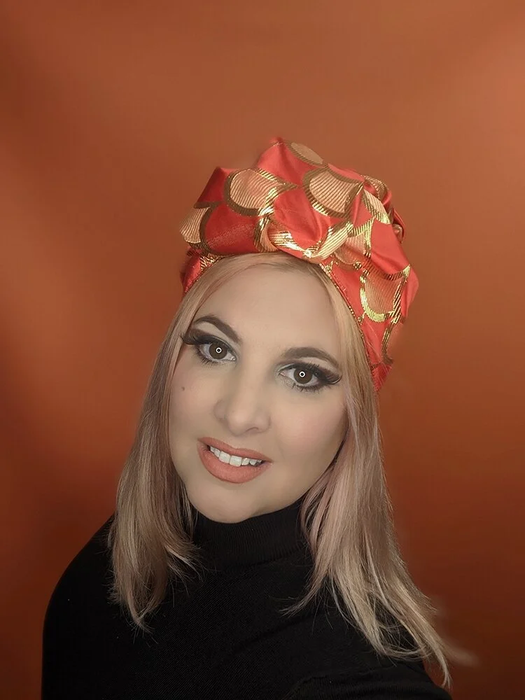 The House Of Hats Red Revival Turban Millinery Sydney .jpg