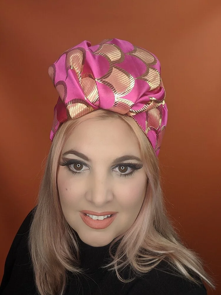The House Of Hats pink Turban Millinery Sydney .jpg
