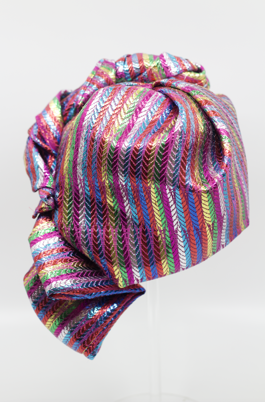 The House Of Hats Ziggy Rainbow hat Turban Handmade Hats Sydney .png