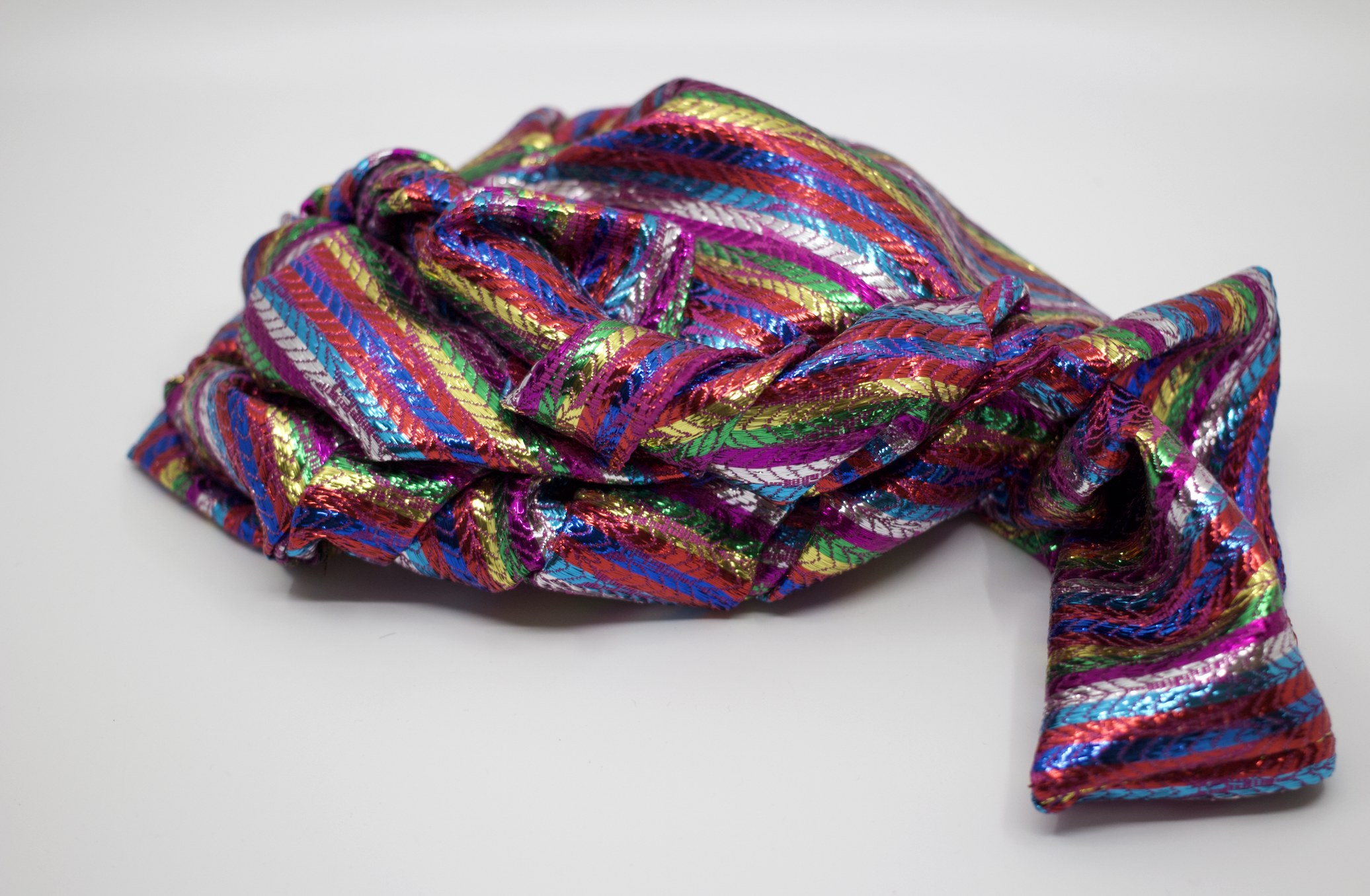 The House Of hats Ziggy Turban metallic fabric Millinery Sydney .png