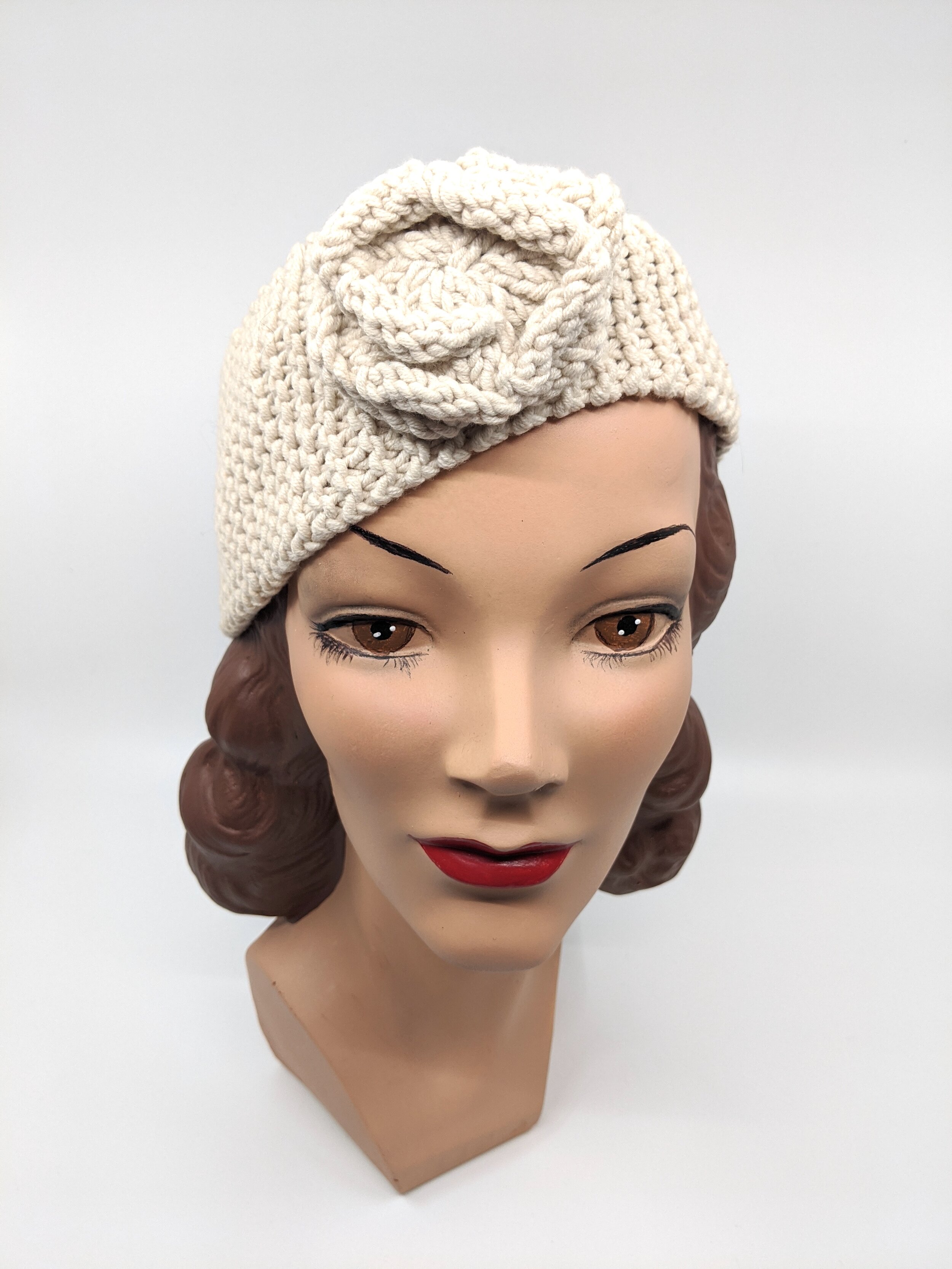 The House Of Hats Cream Knitted Headband Millinery Sydney .jpg