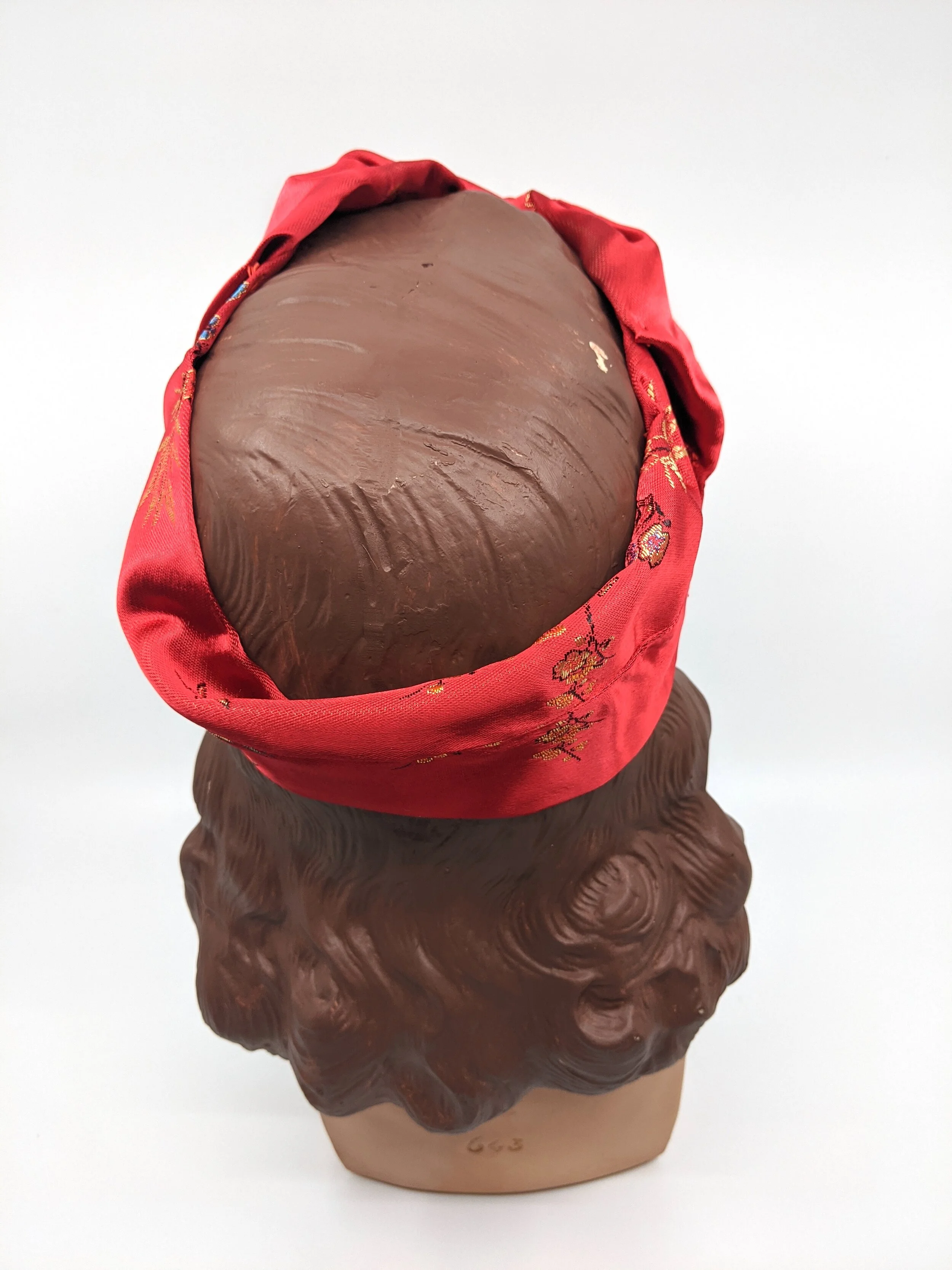 The House Of Hats Red Satin Oriental Headband millinery Sydney .jpg