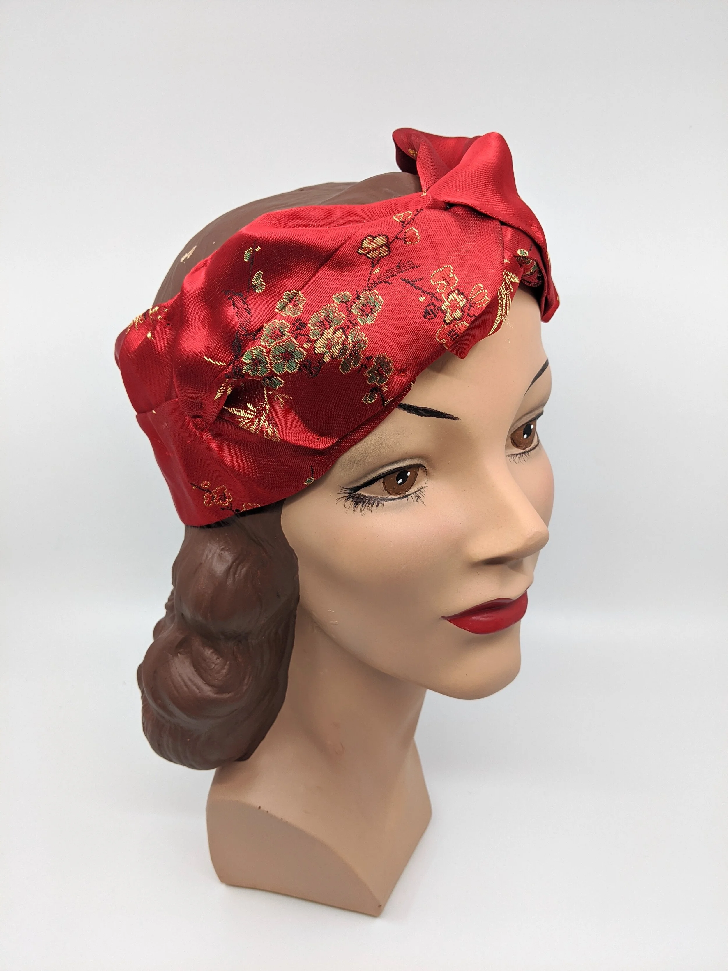 The House Of Hats Red Oriental Headbpiece Millinery Sydney .jpg