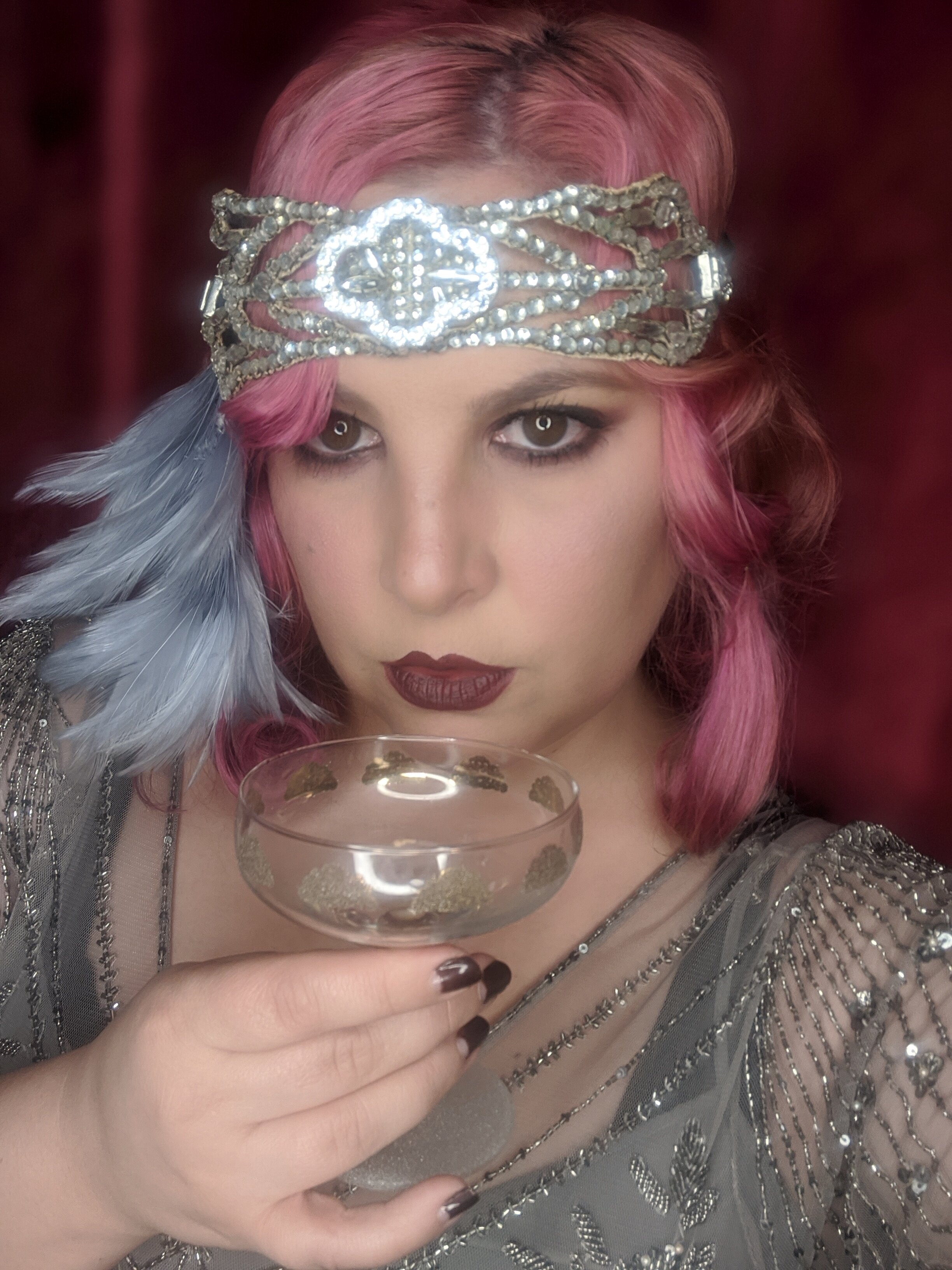 RITZY 1920s Rhinestone Flapper Feather Headpiece