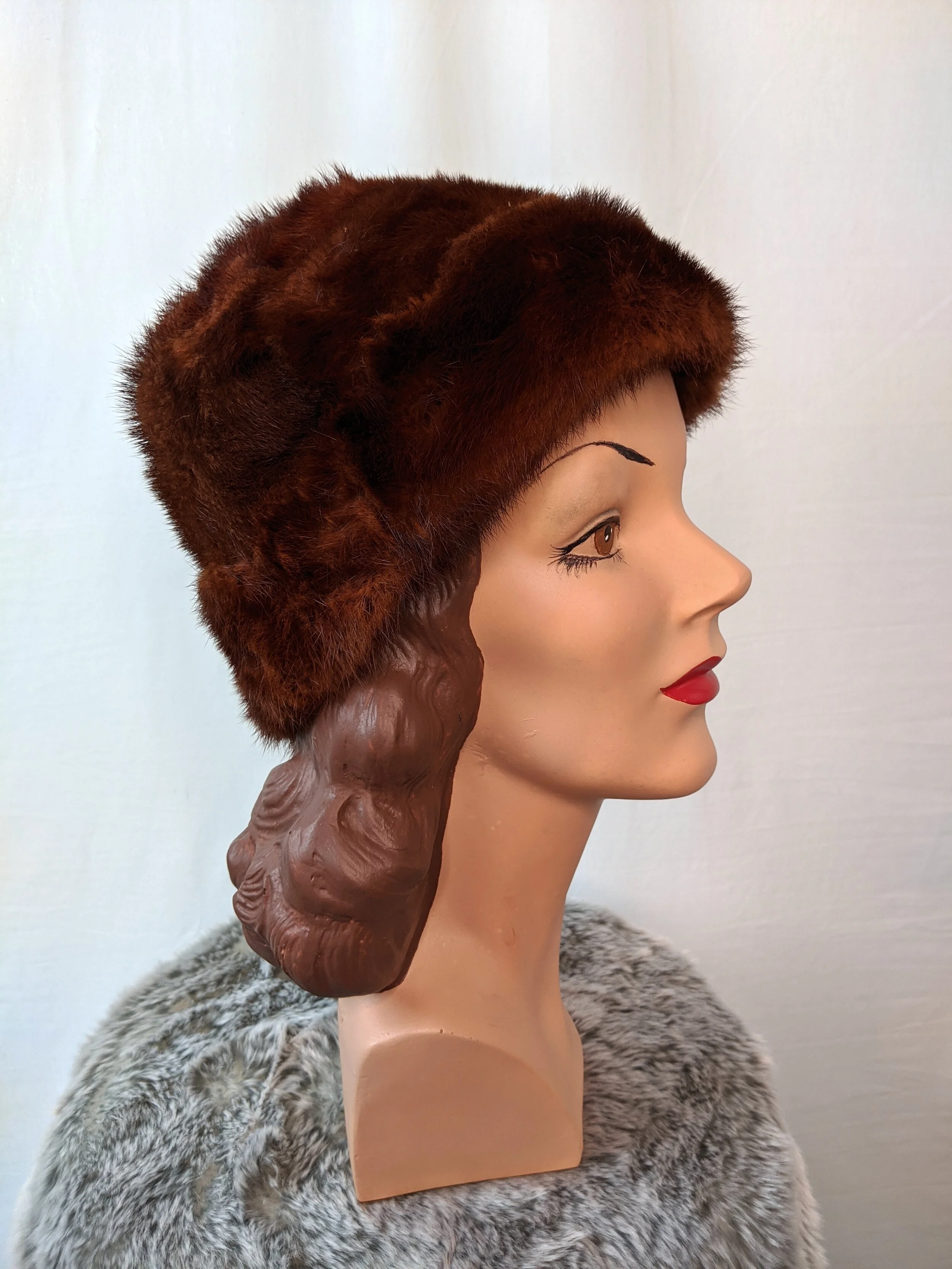 mink fur caps