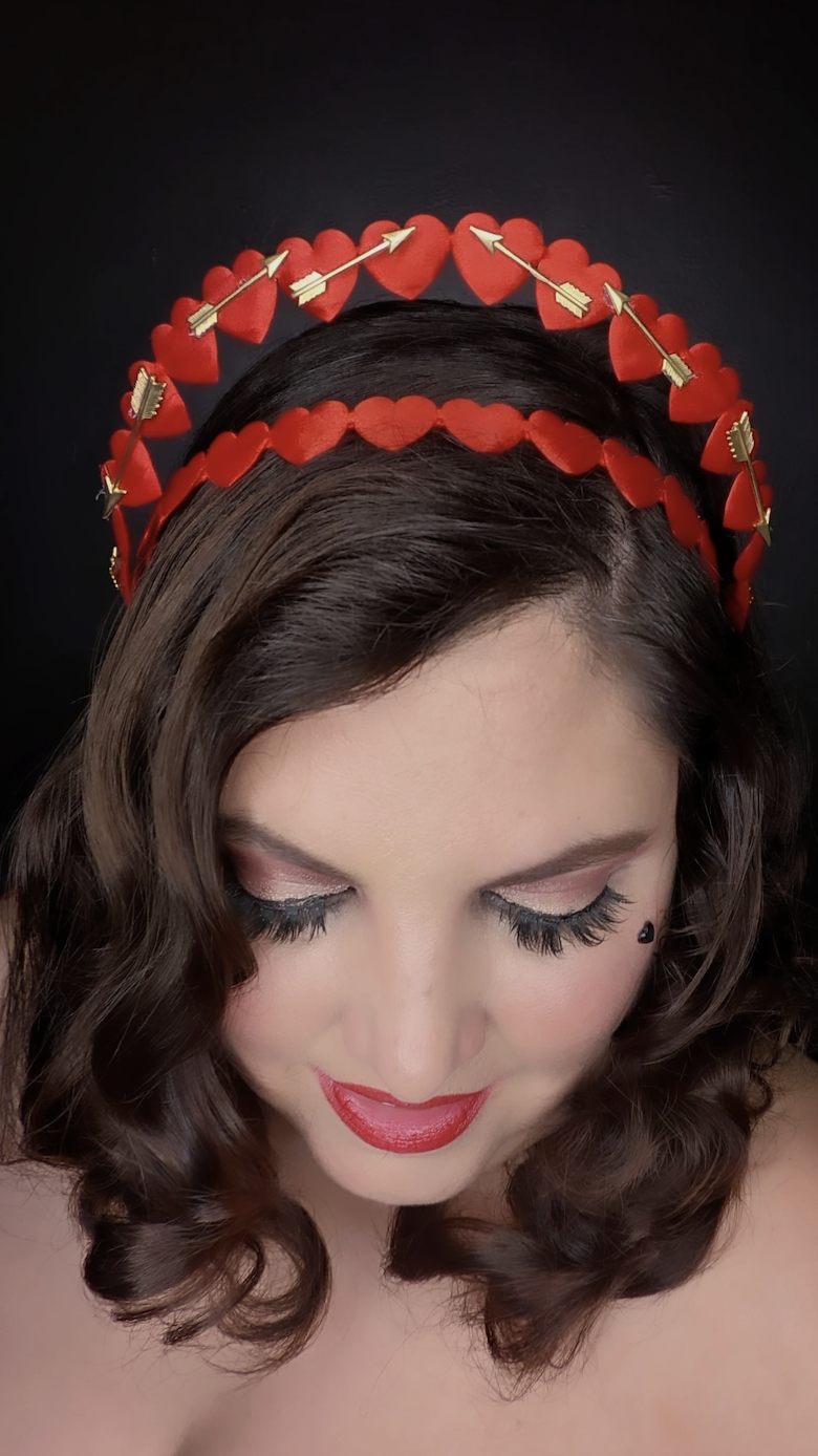 The House Of Hats Cupids Love Red Heart Crown Valentine's Day Headpiece Millinery Australia .png
