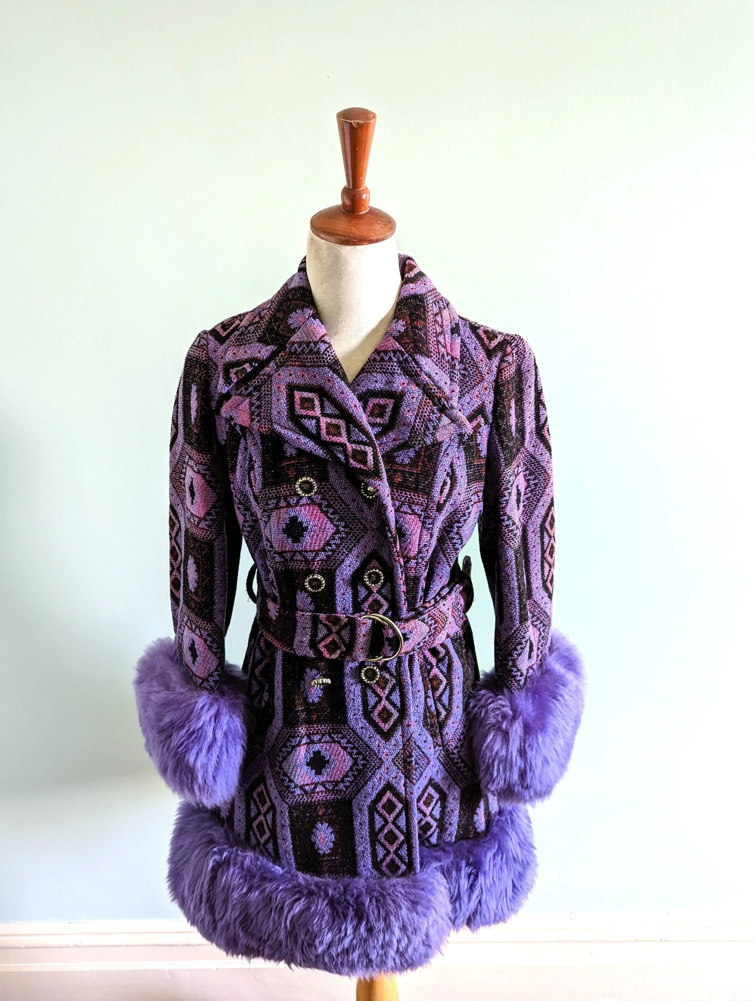 The House Of Hats 1960s Country Pacer Tapastry Purple Coat Vintage clothing Austalia .jpg
