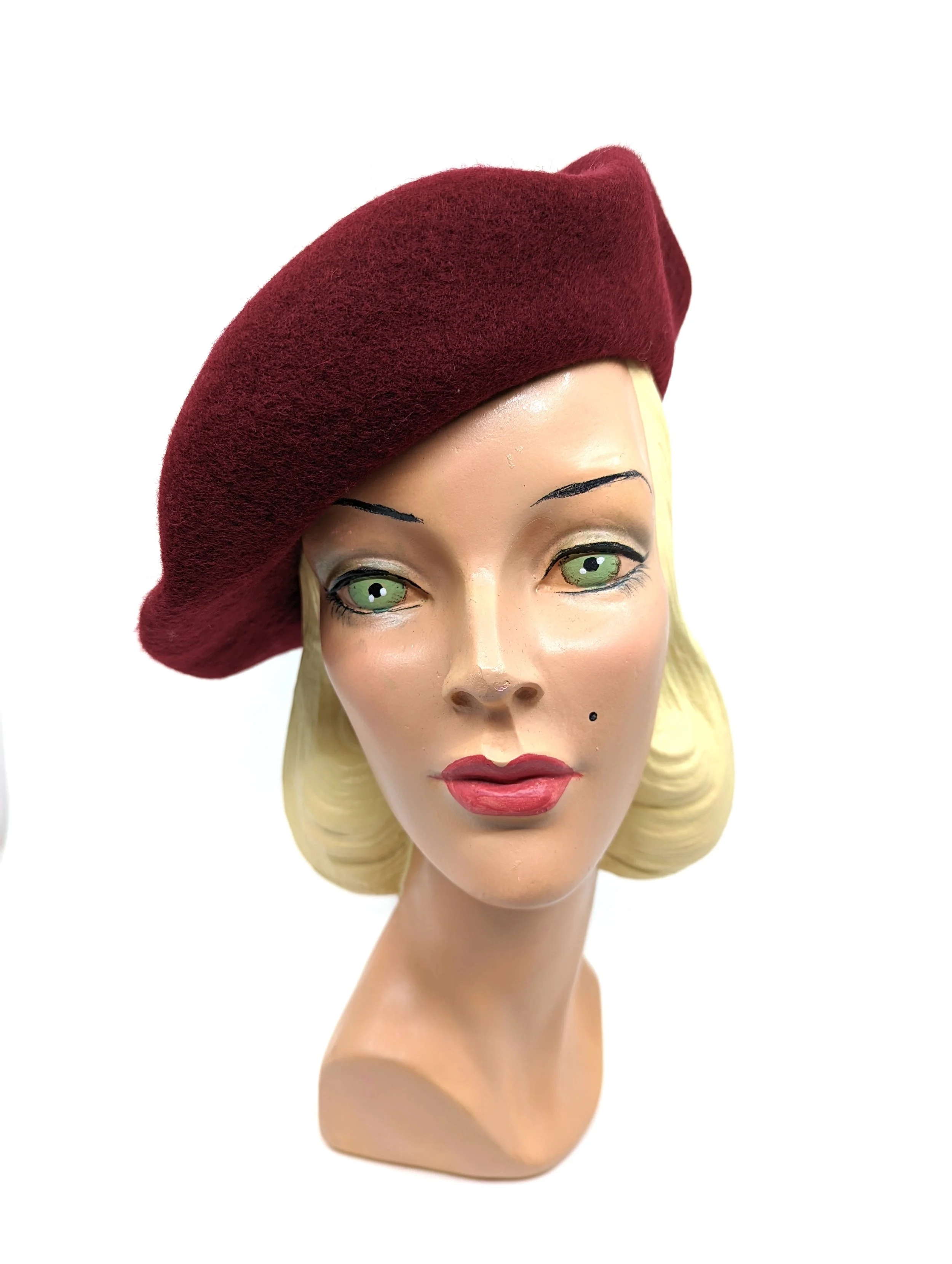 PARIS  French Style Wool Beret - Merlot