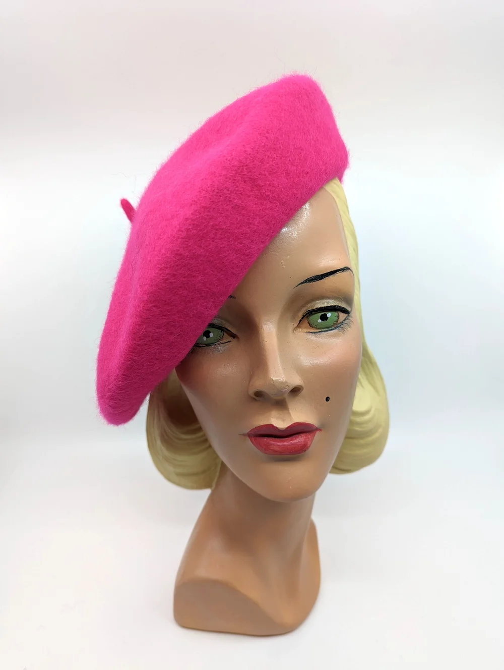 Parisian 100% Wool Pink French Beret Hat s-l400.jpg main image 2
