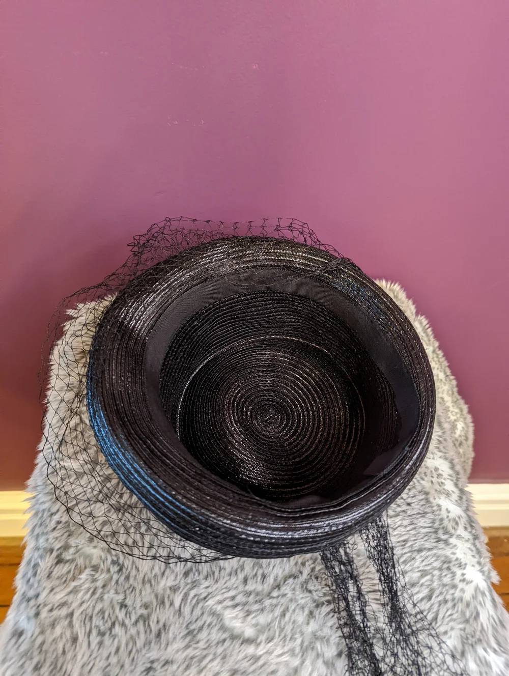 The House of Hats 1940s Black Straw Tilt Hat | The House Of Hats display picture 1
