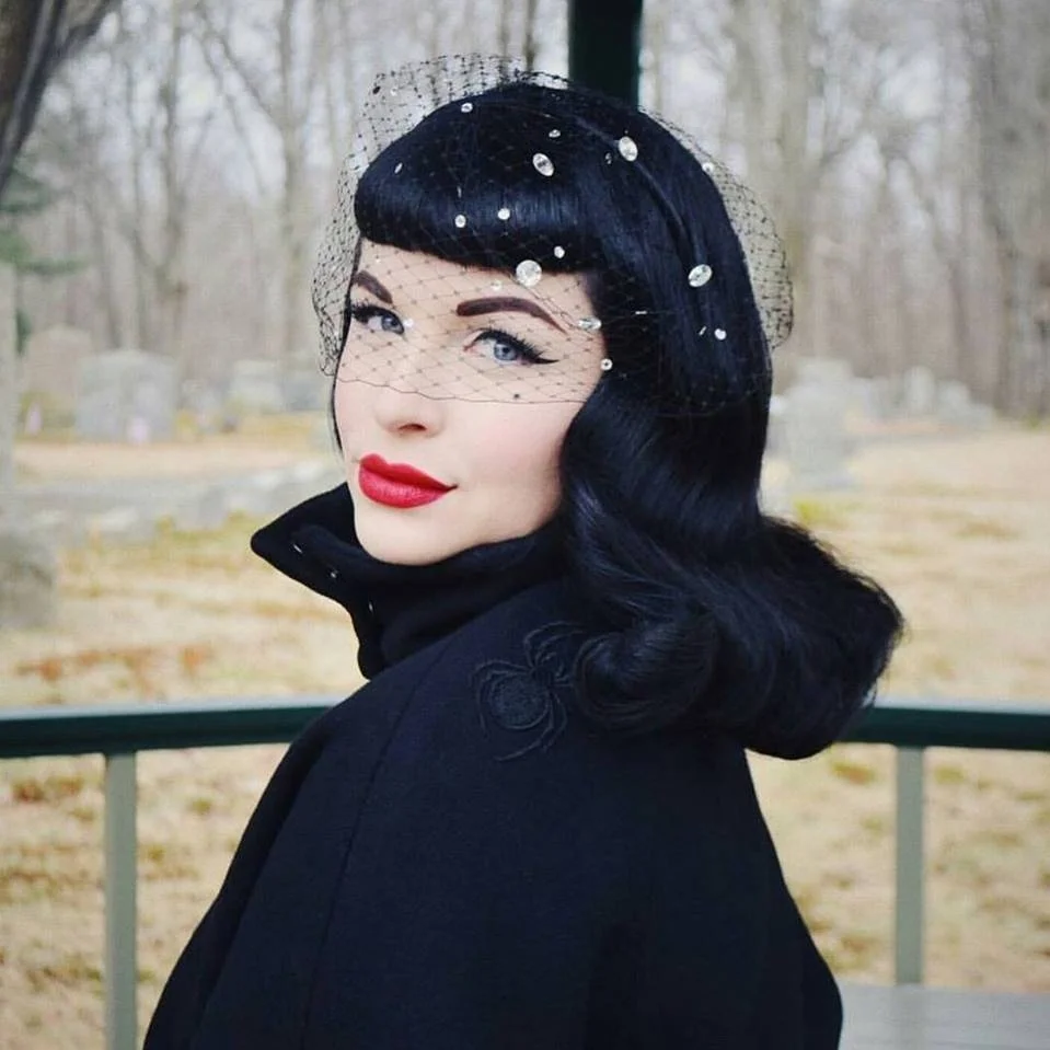 black rhinestone veil