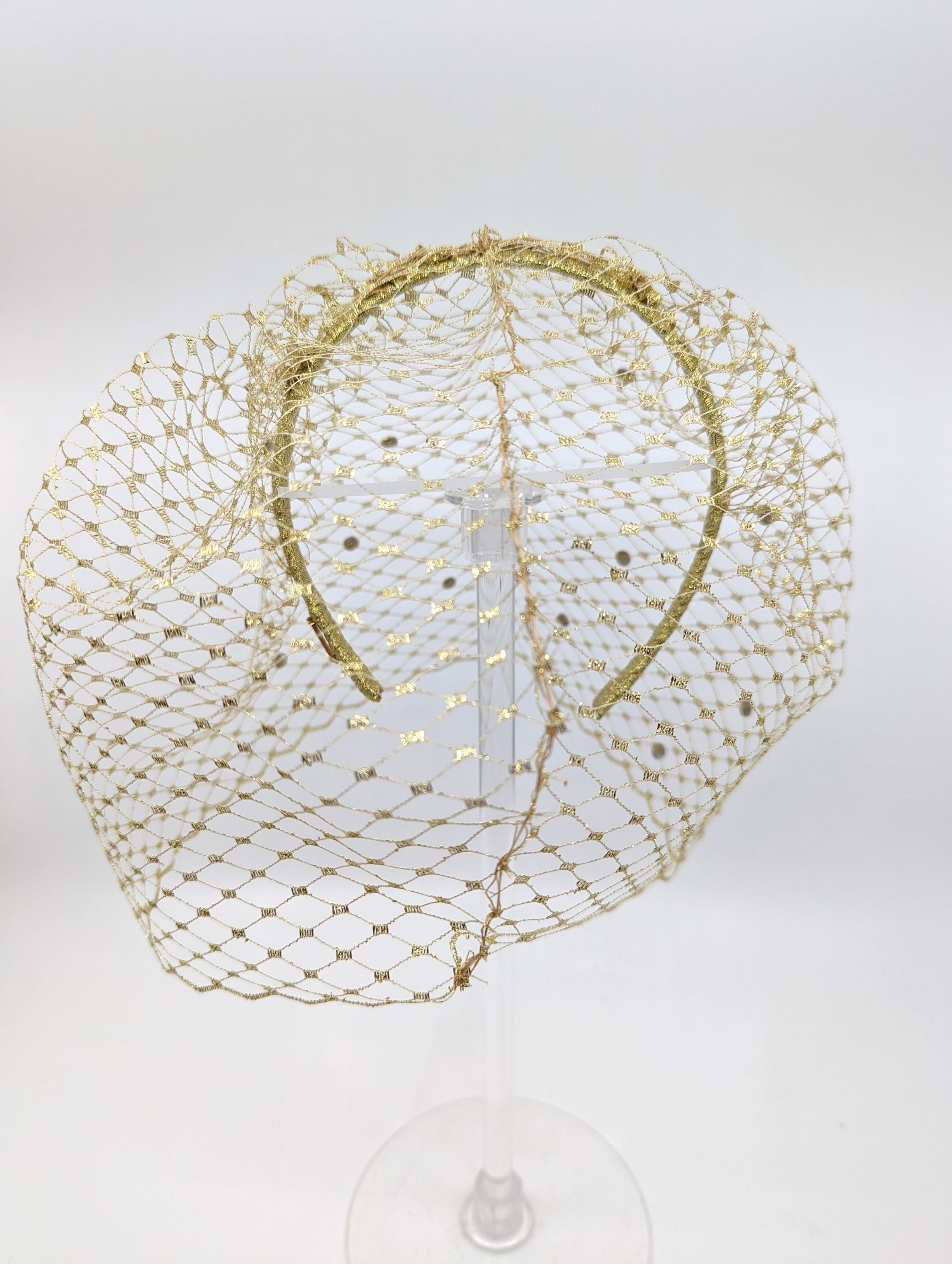 Gold Rhinestone Veil Headpiece Millinery Sydney