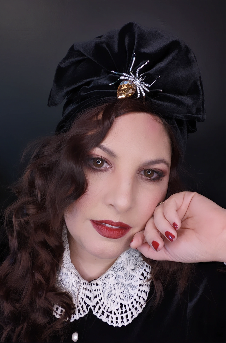 The House of Hats Nina Black Velvet Glamour Turban Hats Australia .png