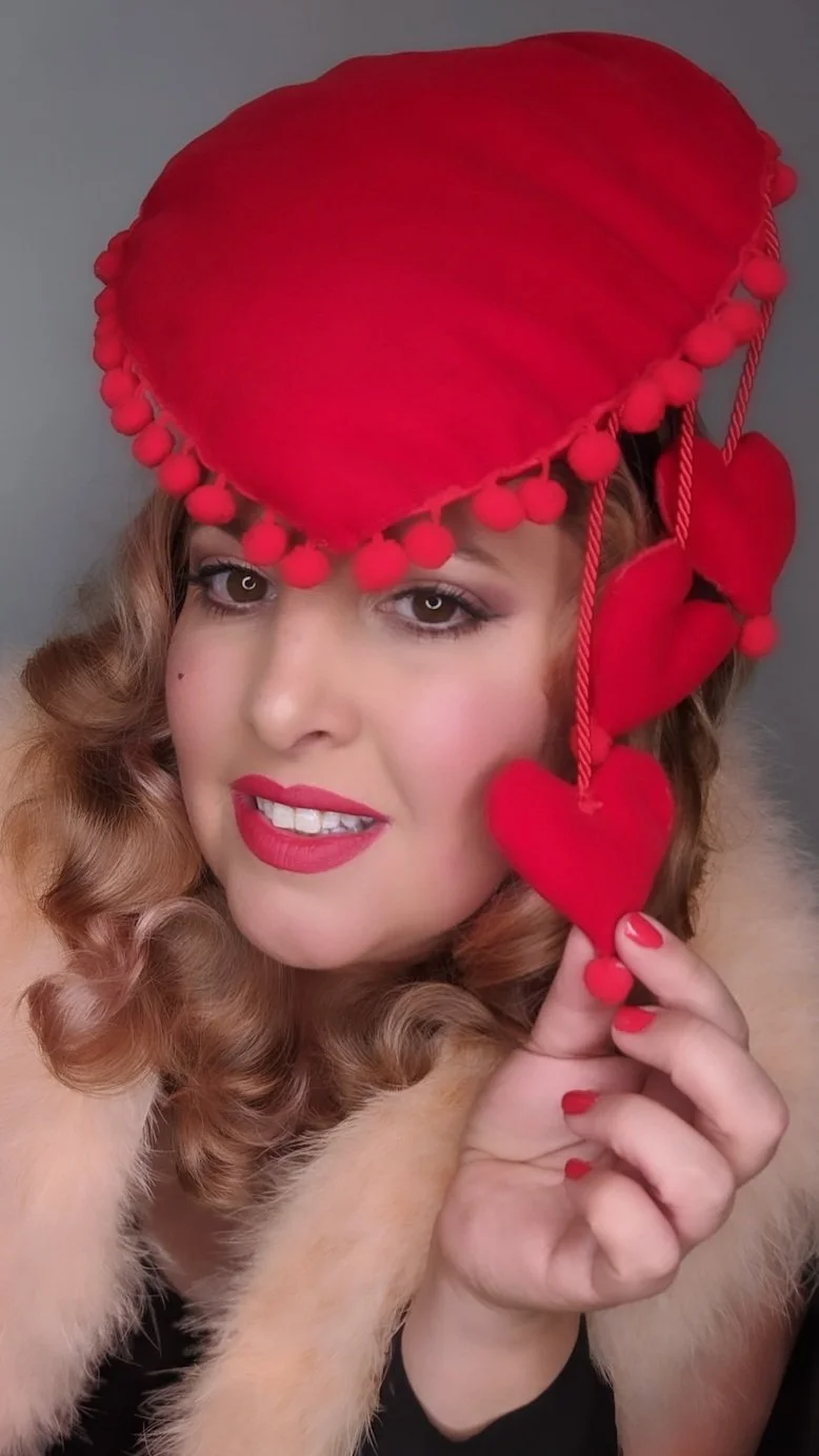 'JE T'AIME' Red Velvet Heart Hat