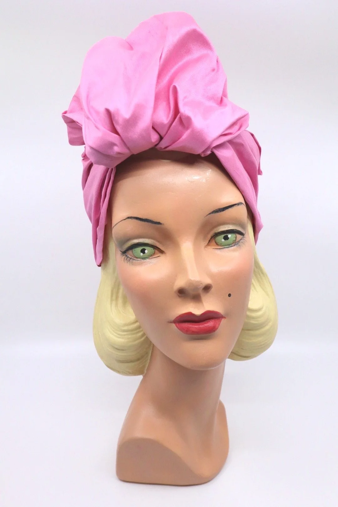 The House Of Hats Pink Silk Pinup Turban Vintage Turban Vintage Hats Millinery Australia .JPG