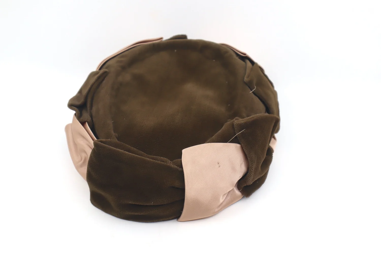 The House Of Hats Vintage 1950s 1950s Brown Velvet & Satin 