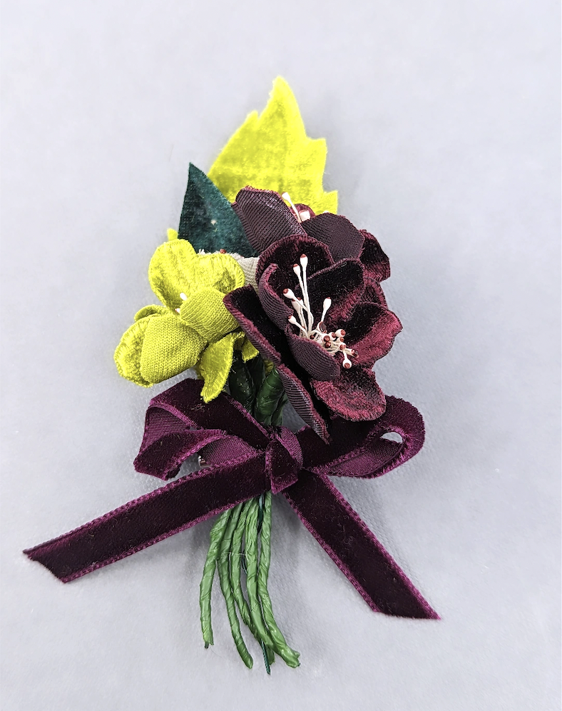 Velvet Flower Bouquet Corsage Brooch