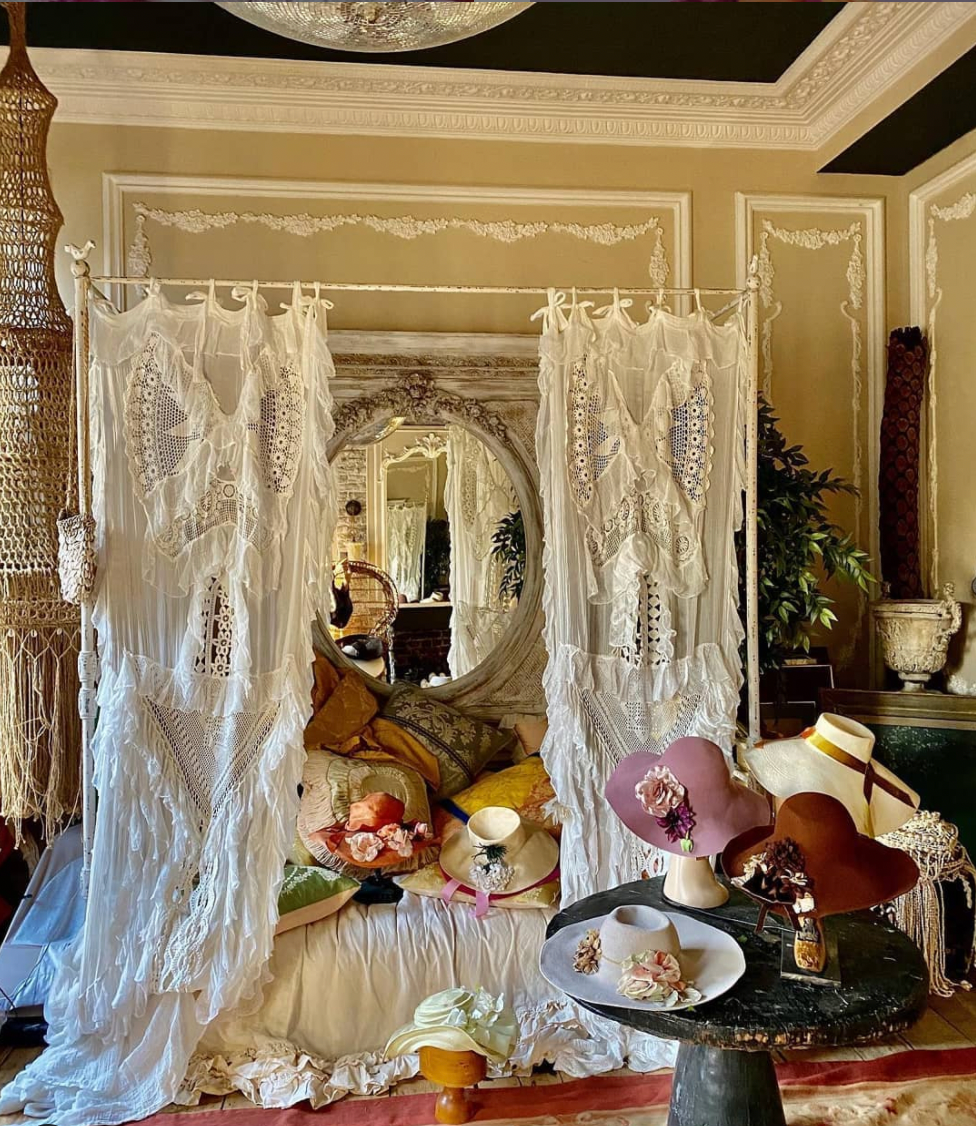 Interior Designer SERA OF LONDON featuring our custom made hats on display.