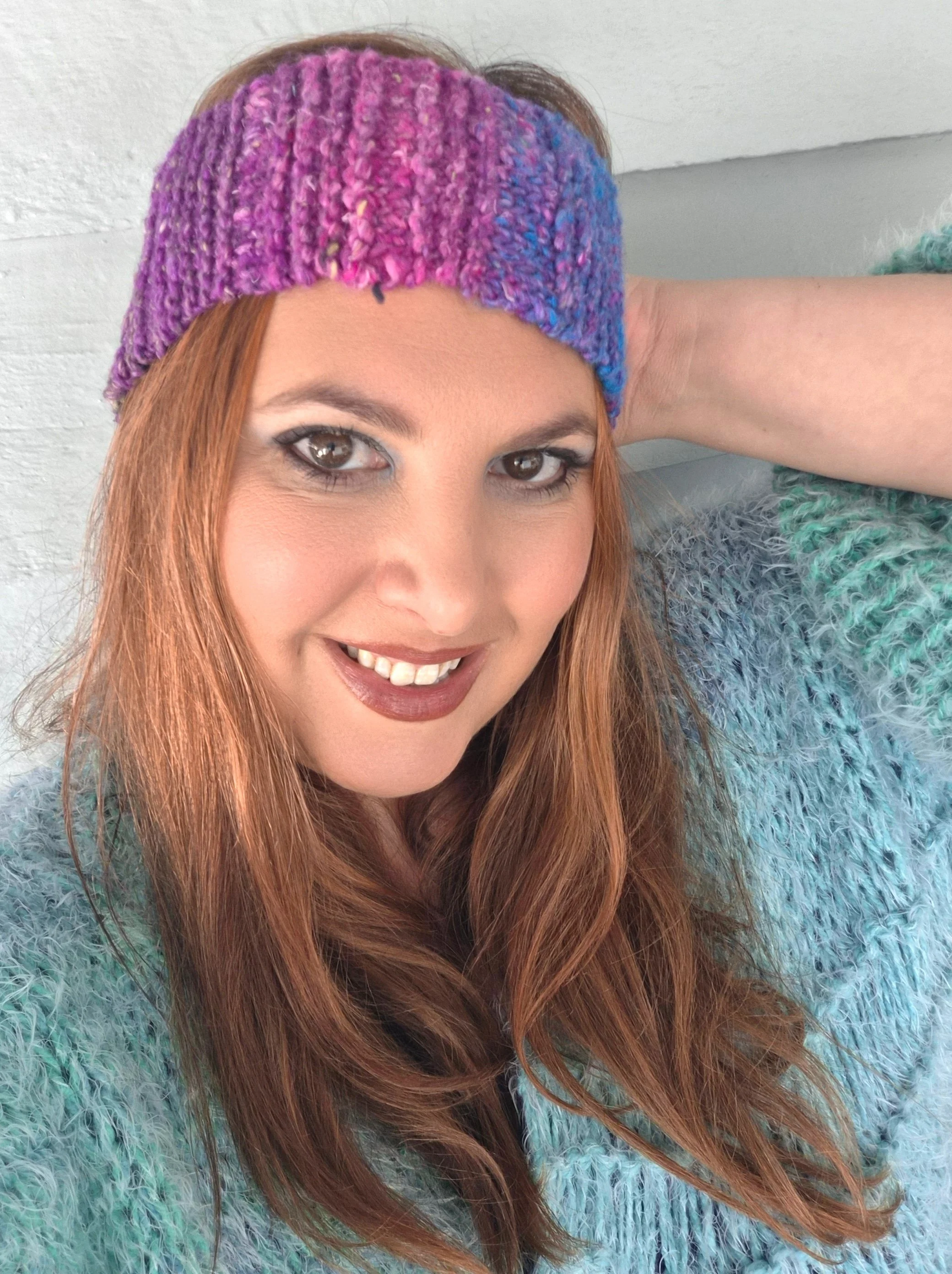 The House Of Hats Wool Knitted Boho Purple  Headband  Hat Shop Australia .jpg