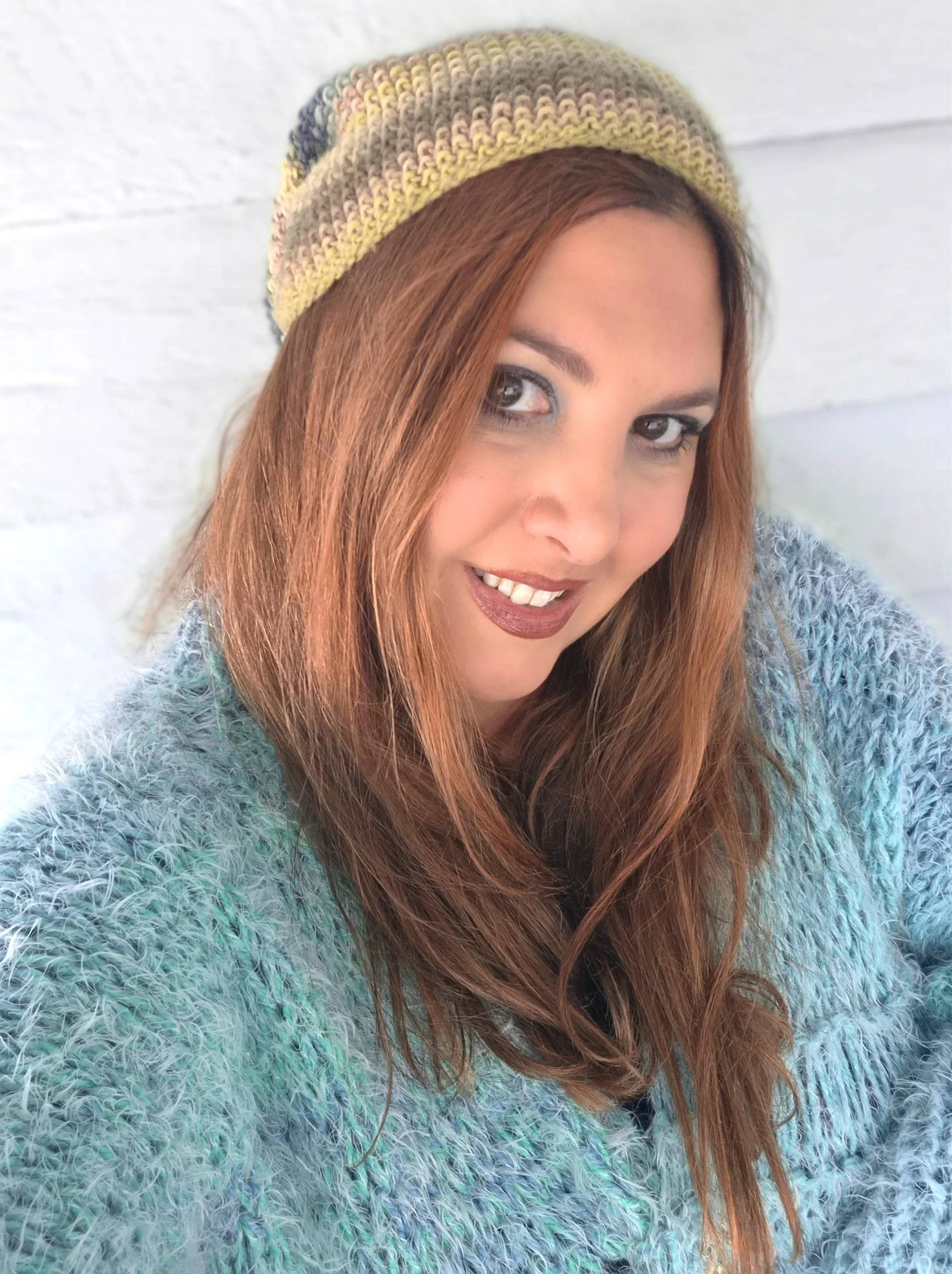 Winter wool Slouch Beanie- Lemon Drop