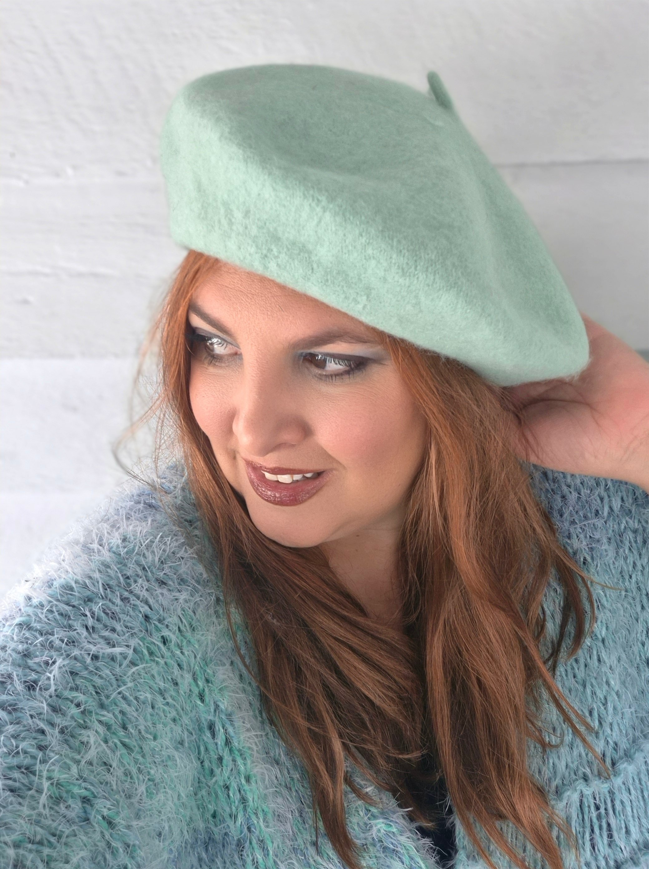 PARIS French Style Wool Beret - Seafoam Green
