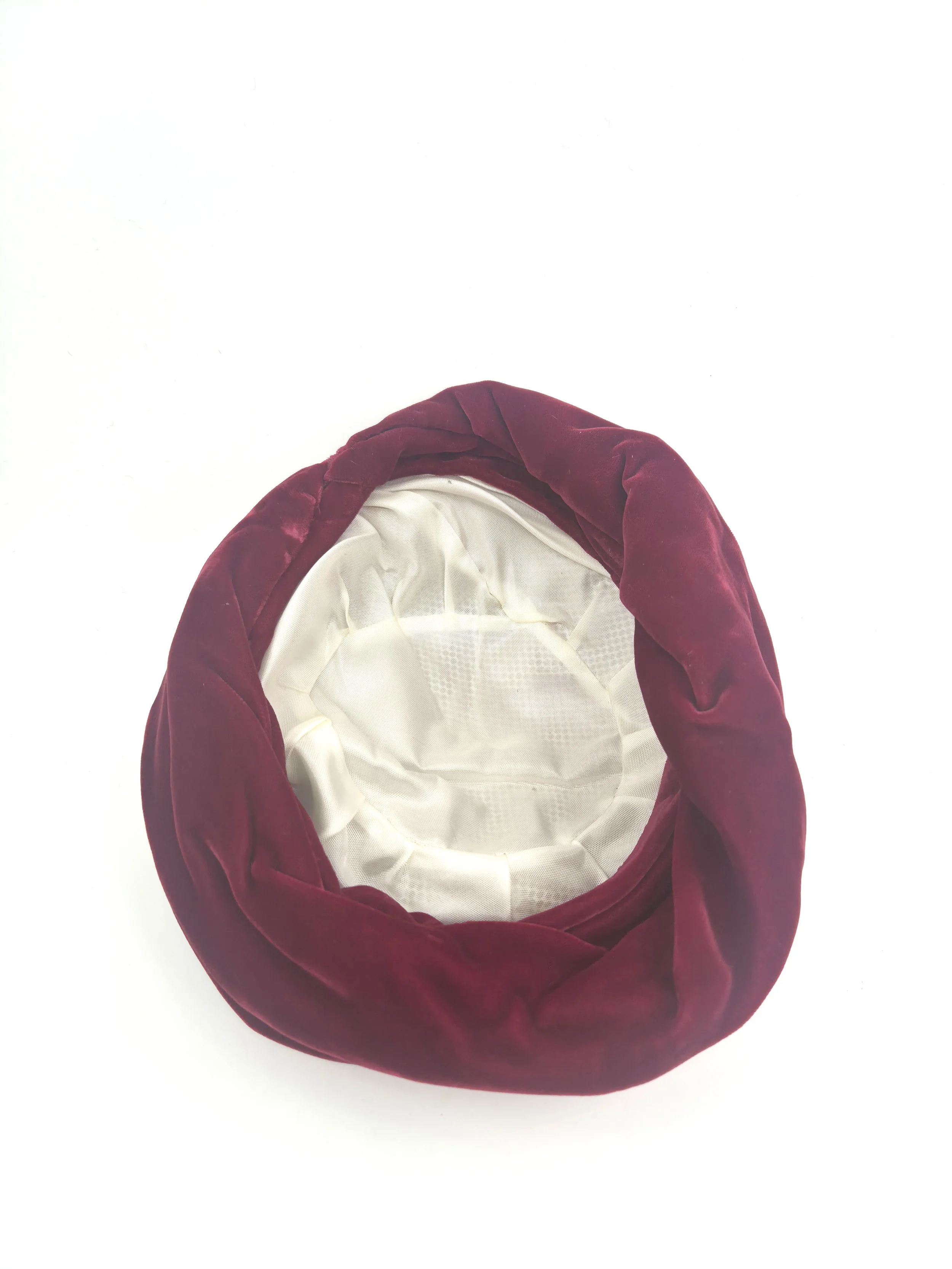 The House Of Hats Vintage 1950s Burgundy Velvet Draped Beret Vintage | Hat Shop Australia .jpg
