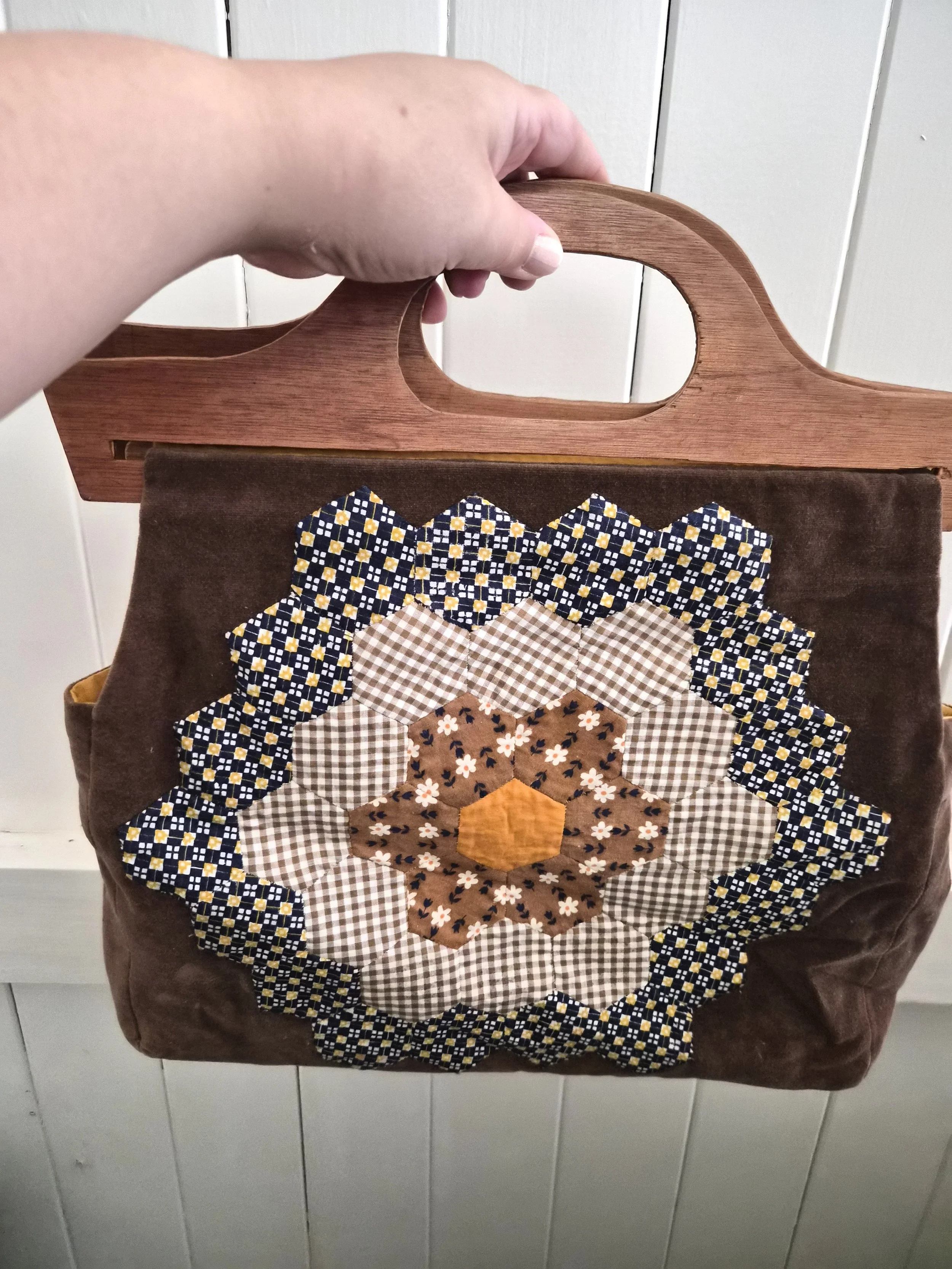 The Deco Doll 1970s Patchwork velvet Tote bag Vintage shop Australia .jpg