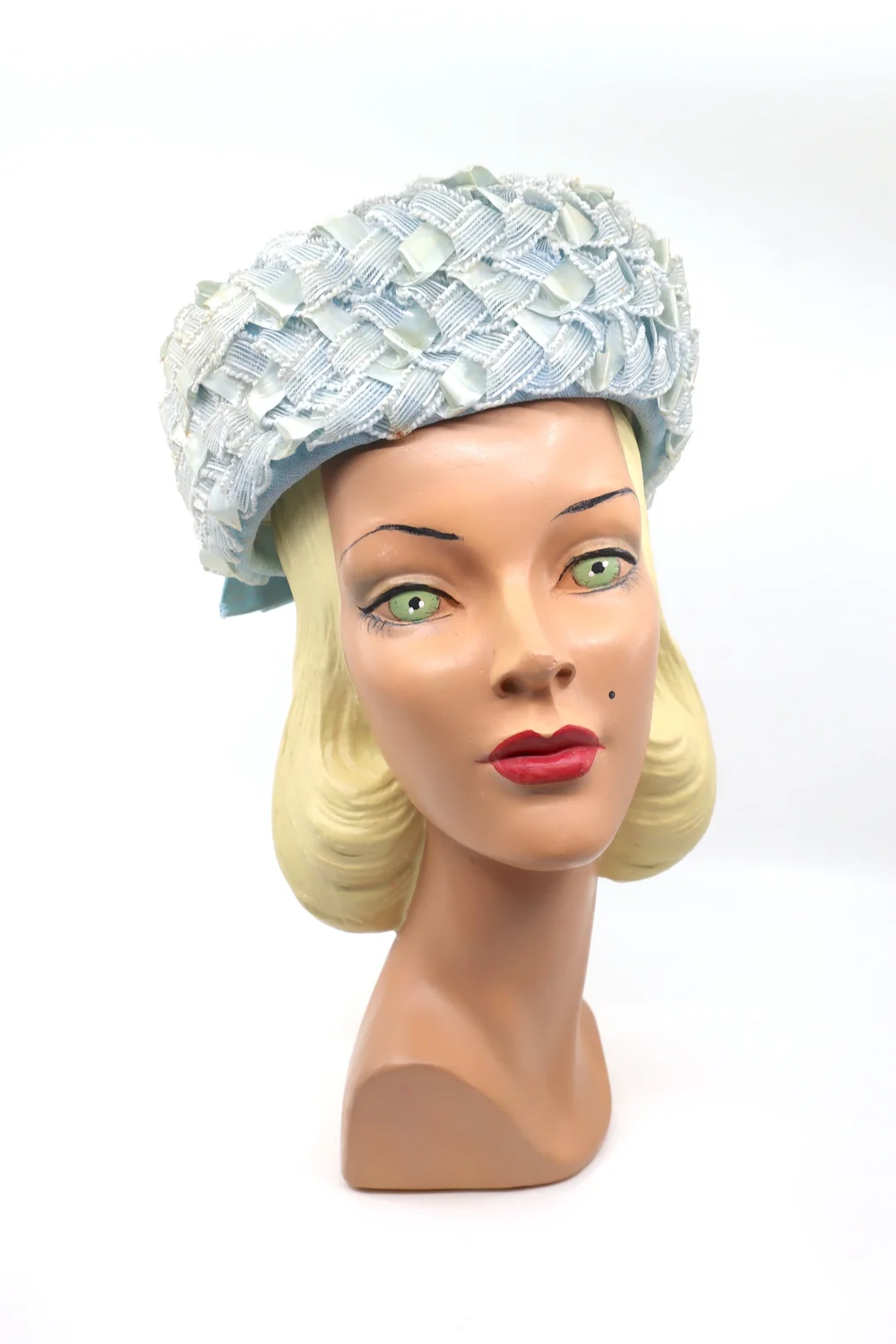 The House Of Hats Vintage 1960s Pill Box Hat Pale Blue  display picture 3