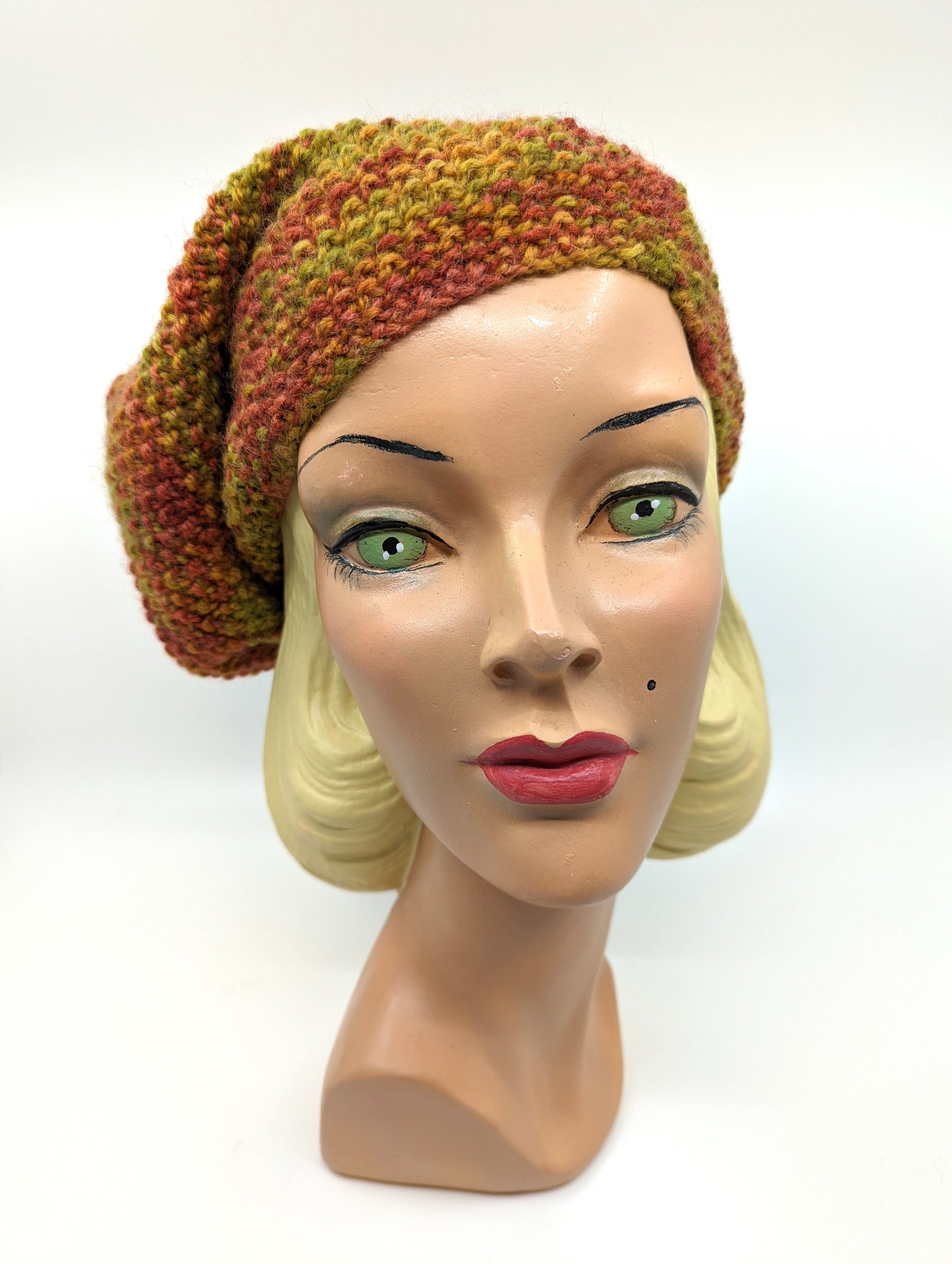 The House of Hats Autumn leaves brown wool beanie handmade hats Australia .jpg