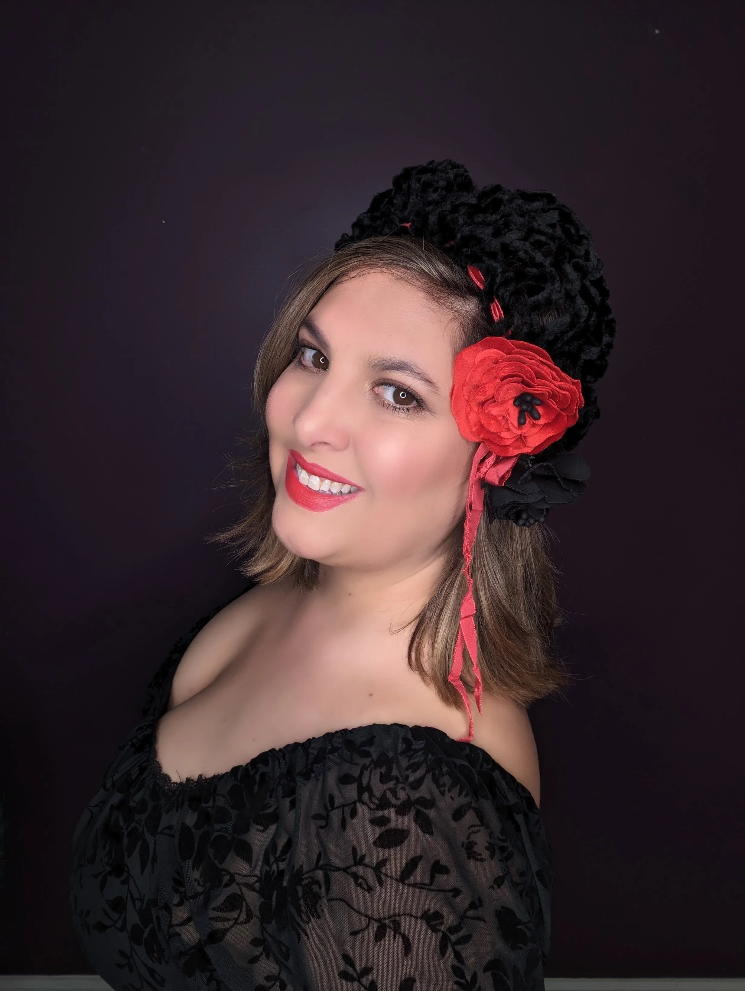The House of Hats Midnight Rose Snood Beret Hat Shop Australia .jpg