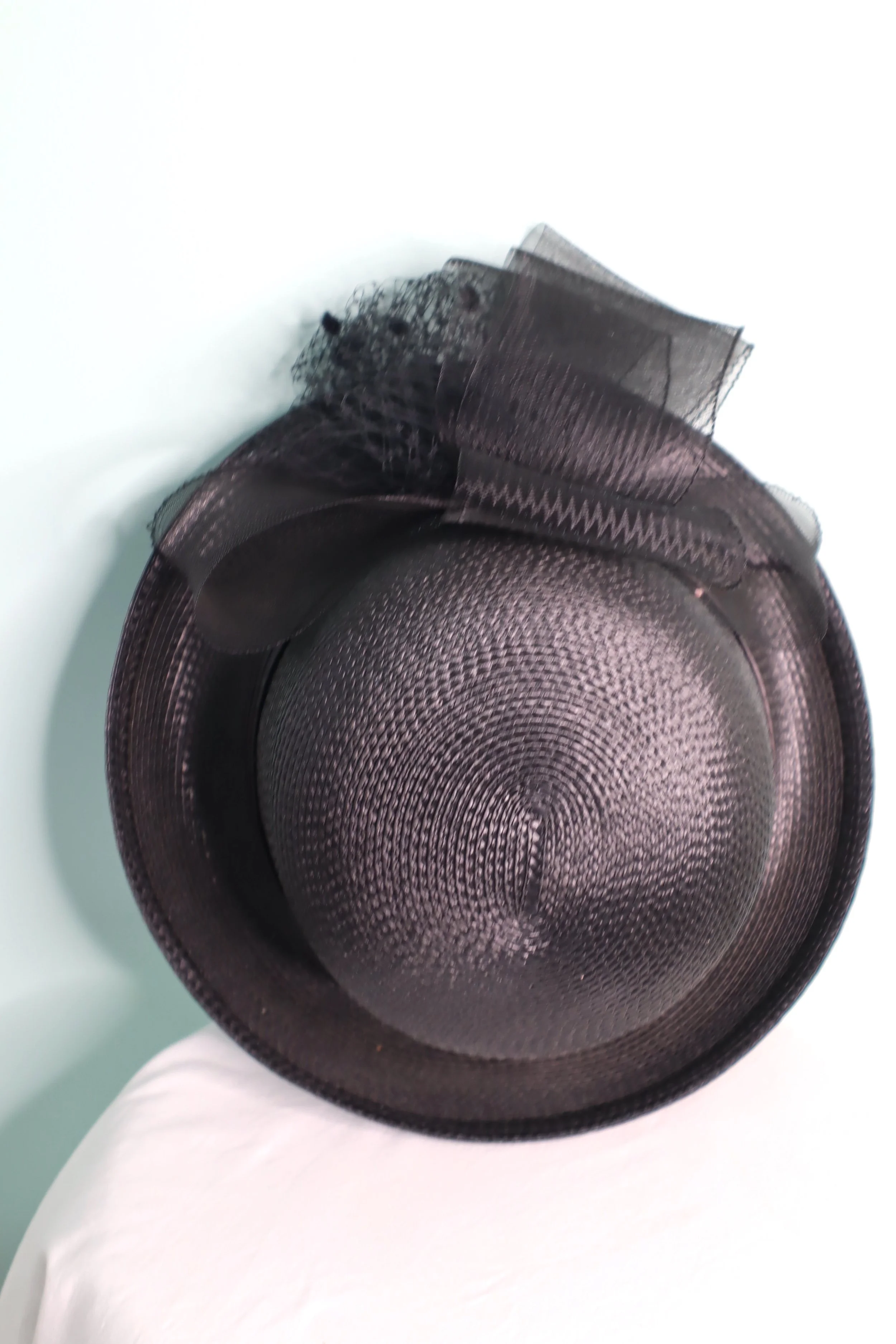 The House Of Hats 1980s black  Straw Sun summer hat Vintage Hats Sydney .JPG