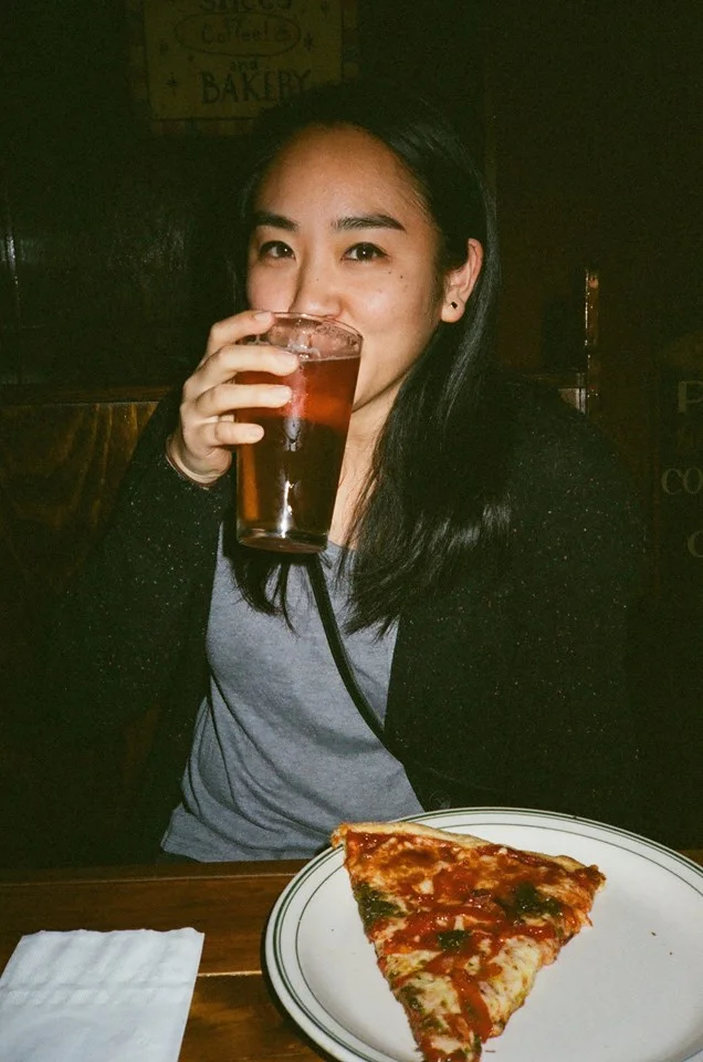 Beer & pizza at World Pizza! Photo by Heather Wyttenbach