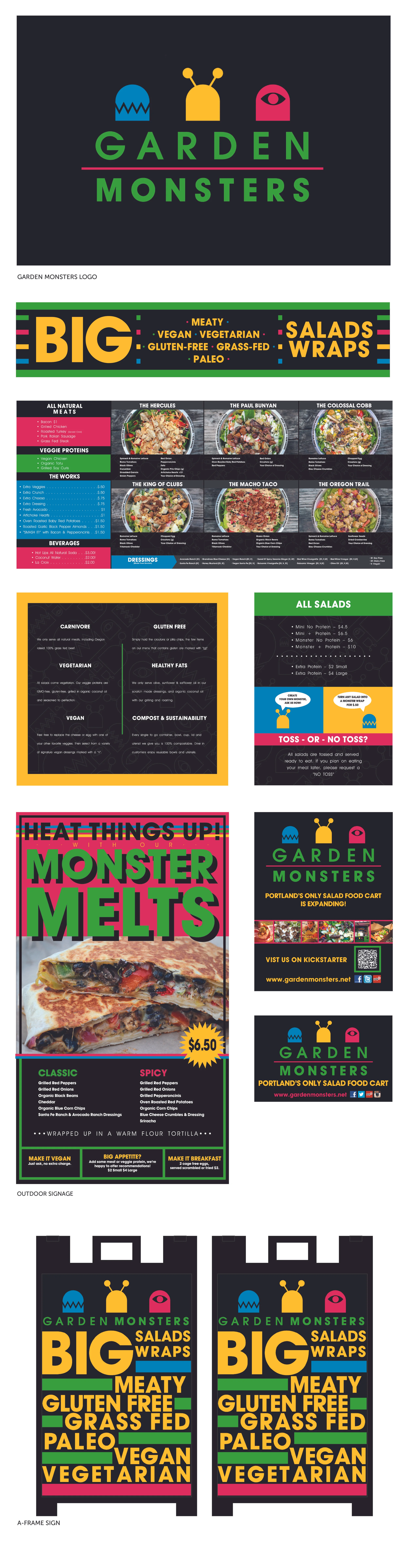 GARDEN MONSTERS 1: -Branding for one of Portland’s best food cart, they specialize in healthy yet filling salads and wraps.