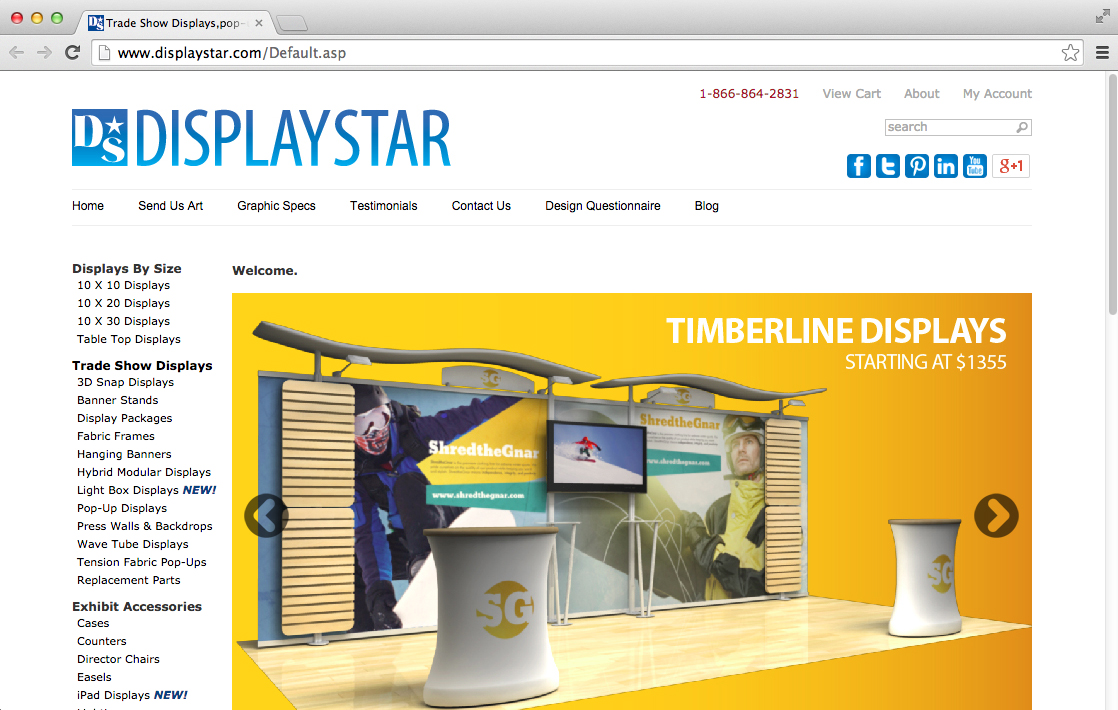 DISPLAY STAR 2: -Branding and layout design for the company web site. Desktop screenshot.