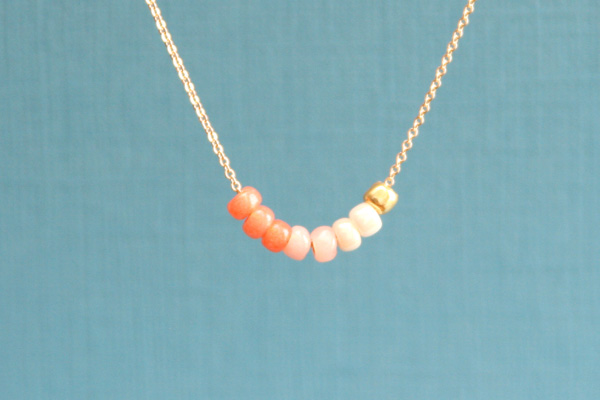 Coral Ombre & Gold Bead Row