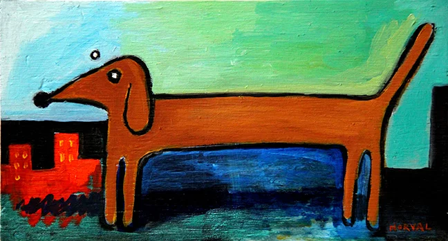 Blue Skies Wiener Dog