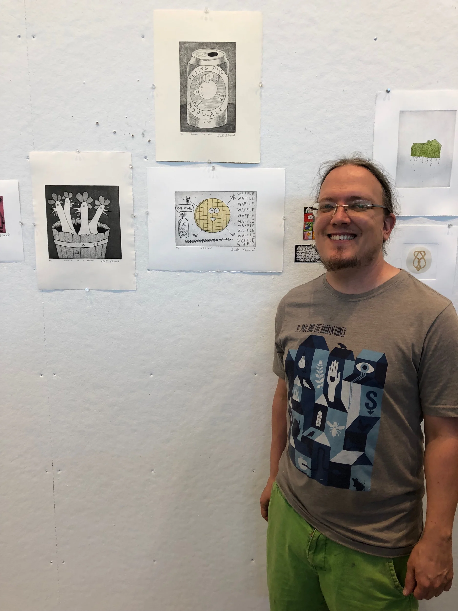 My finished prints at the art show at Penland.