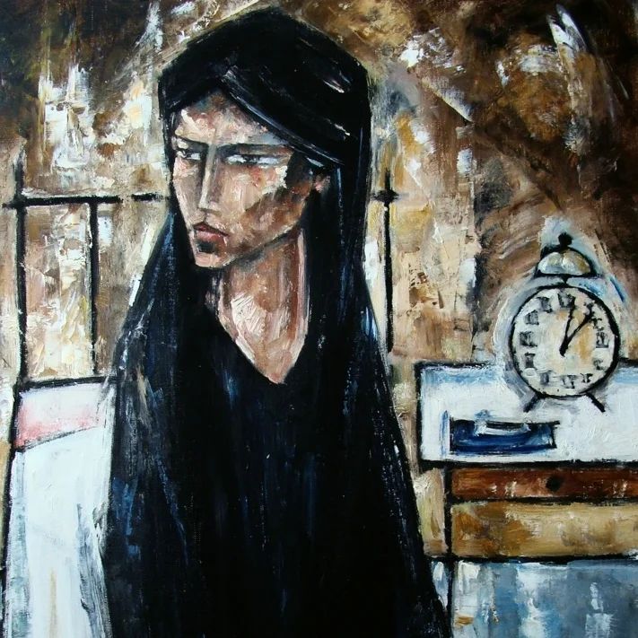 Interieur mit Frau auf dem Bett (Interior with a Woman On the Bed)