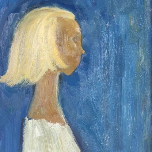 Gunborg Wildh (b. 1919) writer and artist - Oil on board 82 x 44 cm.jpg