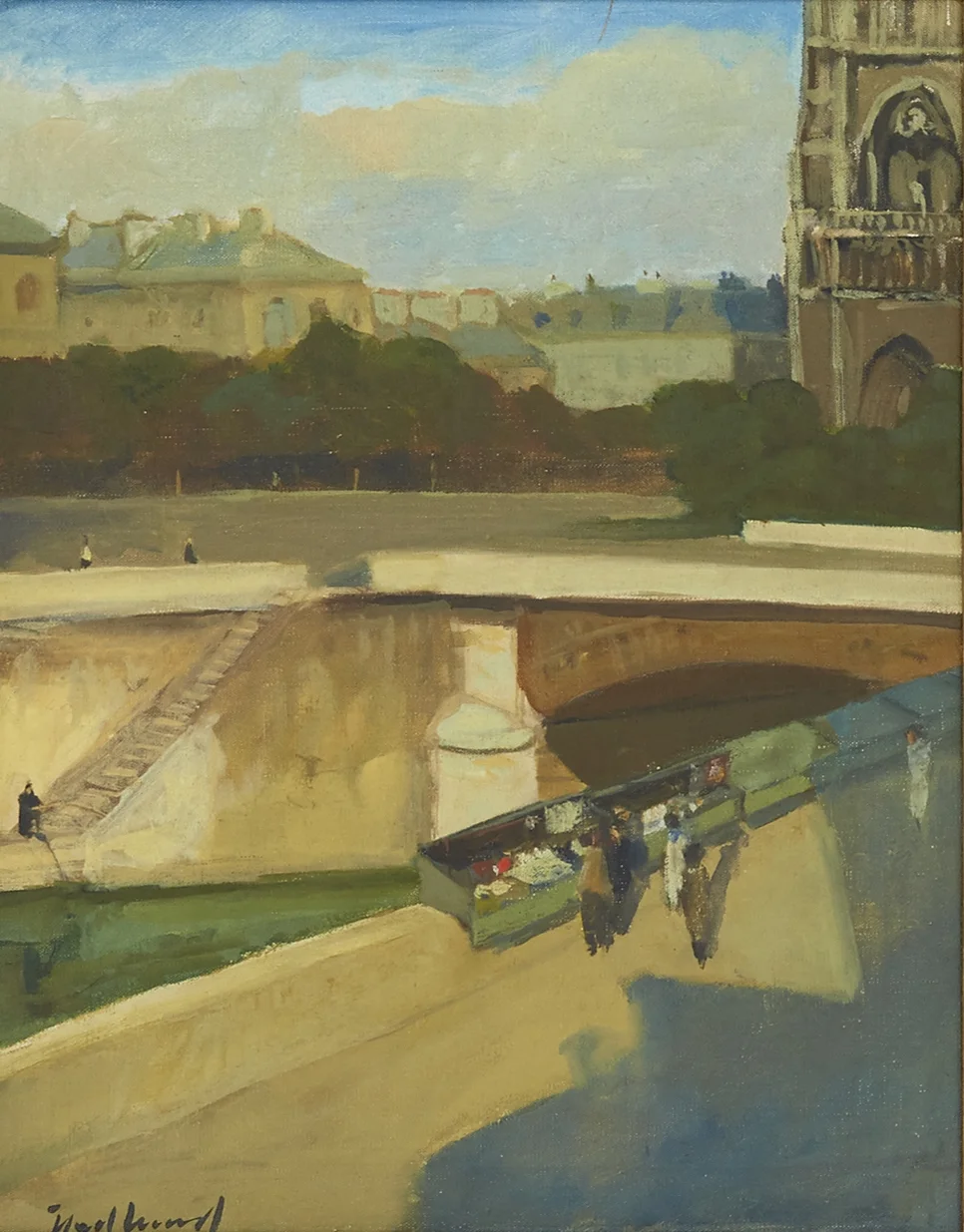 Seine at Notre Dame by Börje Hedlund (1909-2005) oil on canvas 41.5 x 33.5 cm $ XXX inquire here