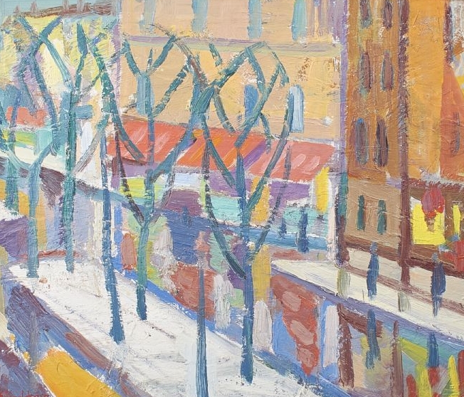 'Town Scene' by Gunnar Nordström (b. 1921) 38x45cm inquire here